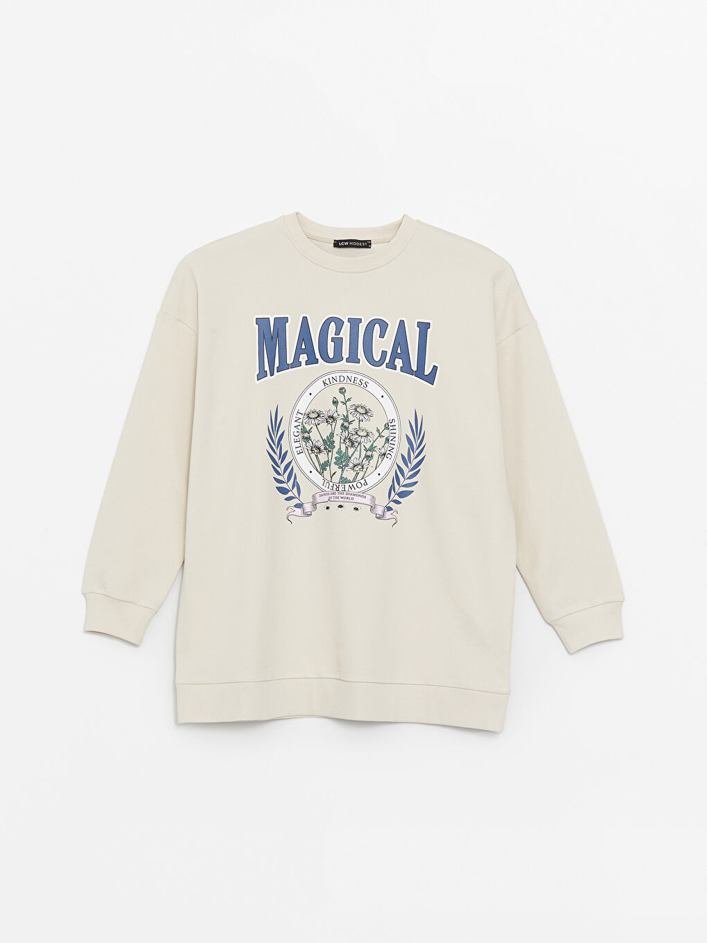 Tunique Sweat-Shirt pour Femmes Imprimée Col Rond Surdimensionnée-5