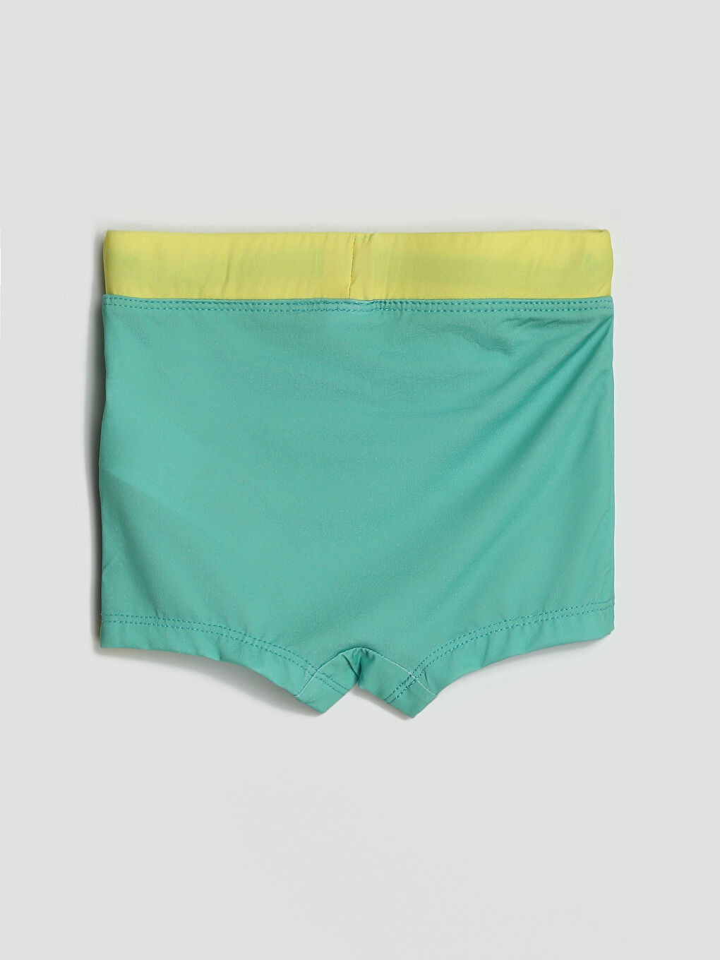 Yeşil UV Koruma Beli Lastikli Baskılı Erkek Bebek Deniz Şortu-1