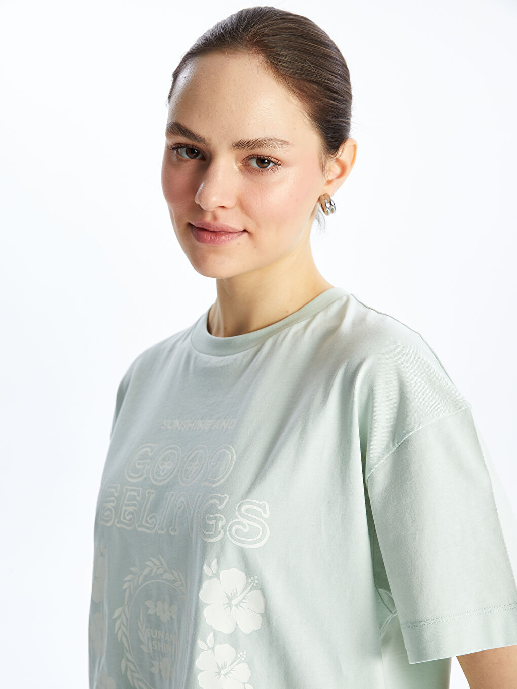 Crew Neck Printed Women's Tunic -S4G462Z8-FZC