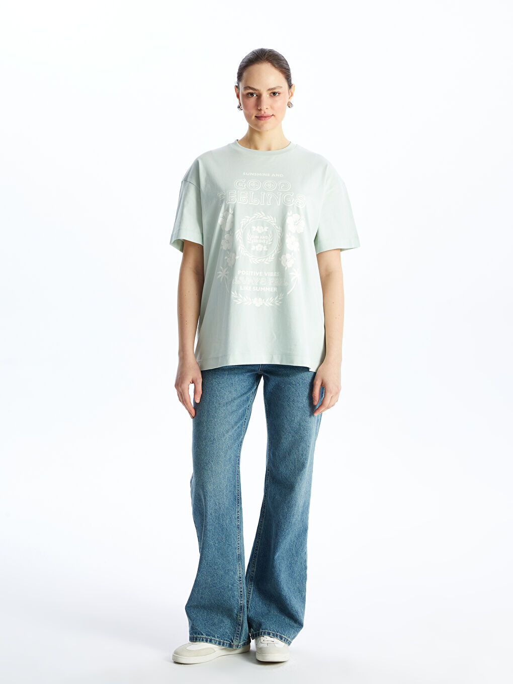 Crew Neck Printed Women's Tunic -S4G462Z8-FZC