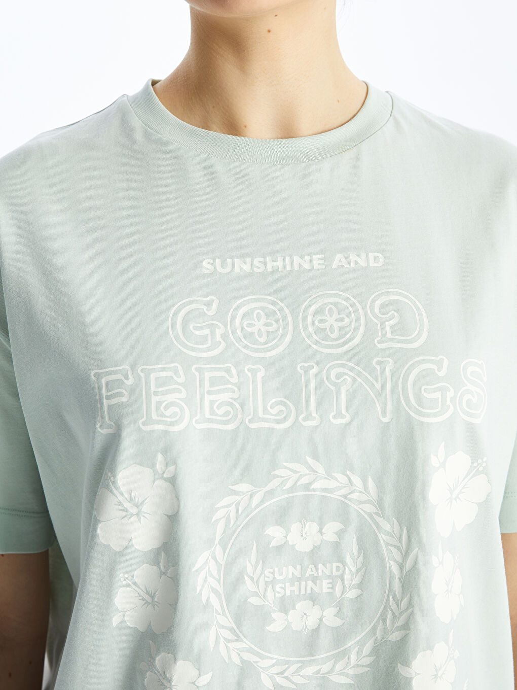 Crew Neck Printed Women's Tunic -S4G462Z8-FZC