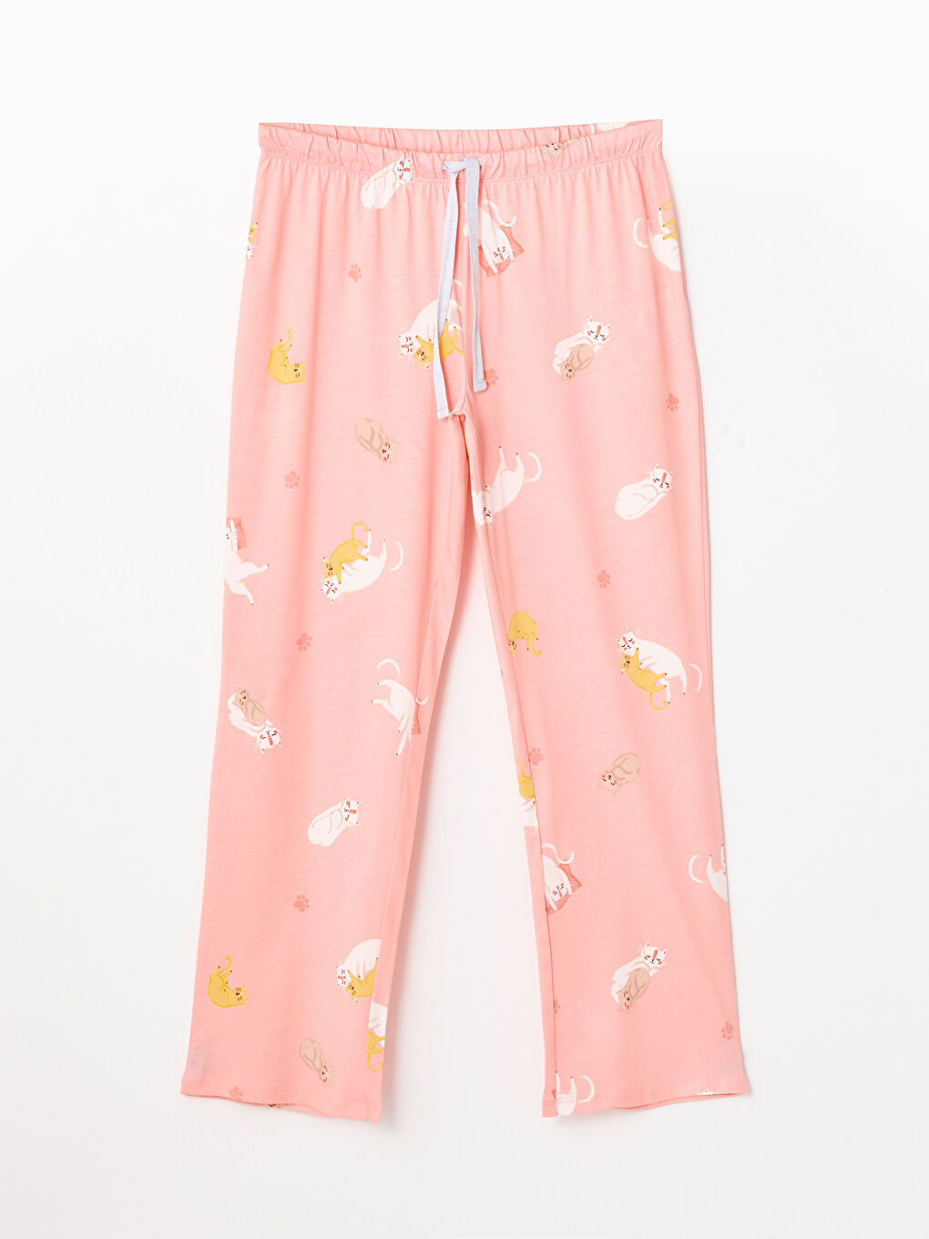 Pembe Beli Lastikli Desenli Hamile Pijama Altı