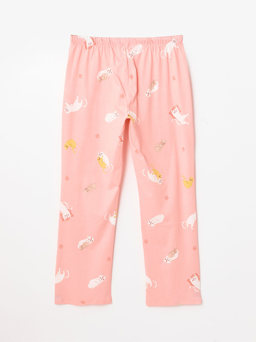 Pembe Beli Lastikli Desenli Hamile Pijama Altı-1