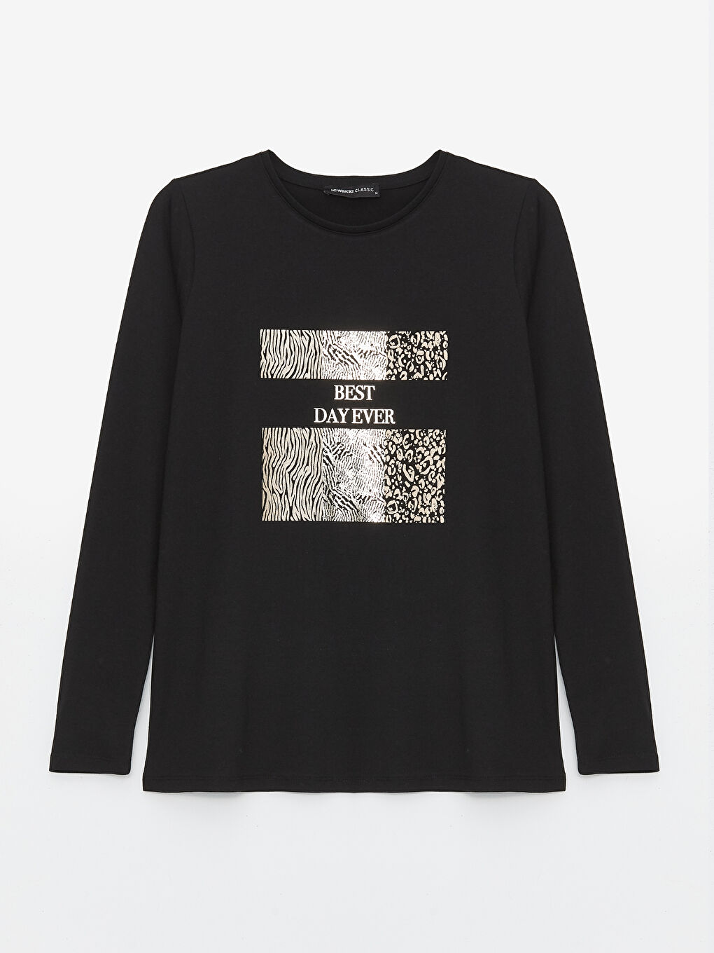 Crew Neck Printed Long Sleeve Women's T-shirt -S4G525Z8-CVL
