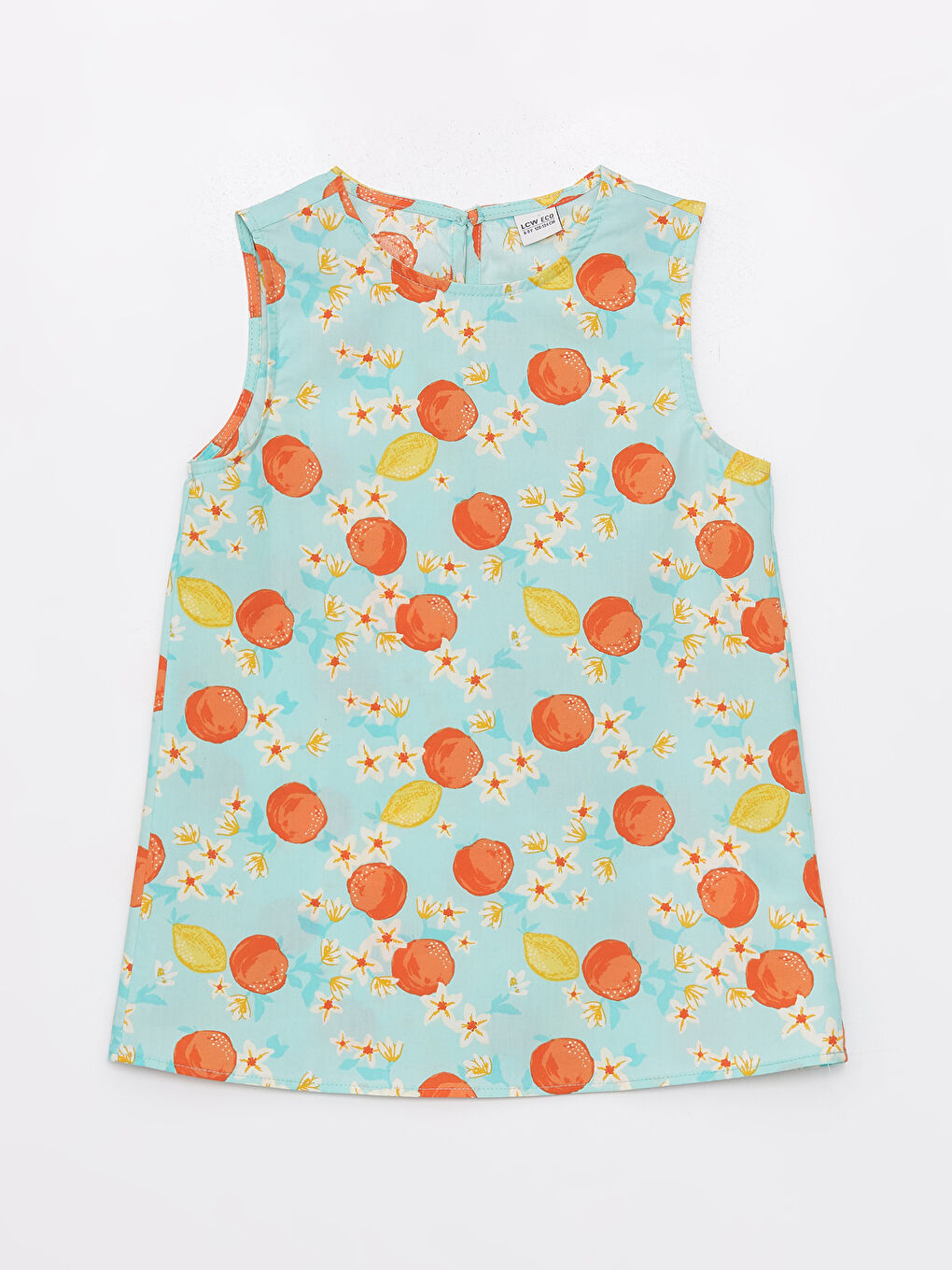 Yeşil Bisiklet Yaka Desenli Poplin Kız Çocuk Bluz