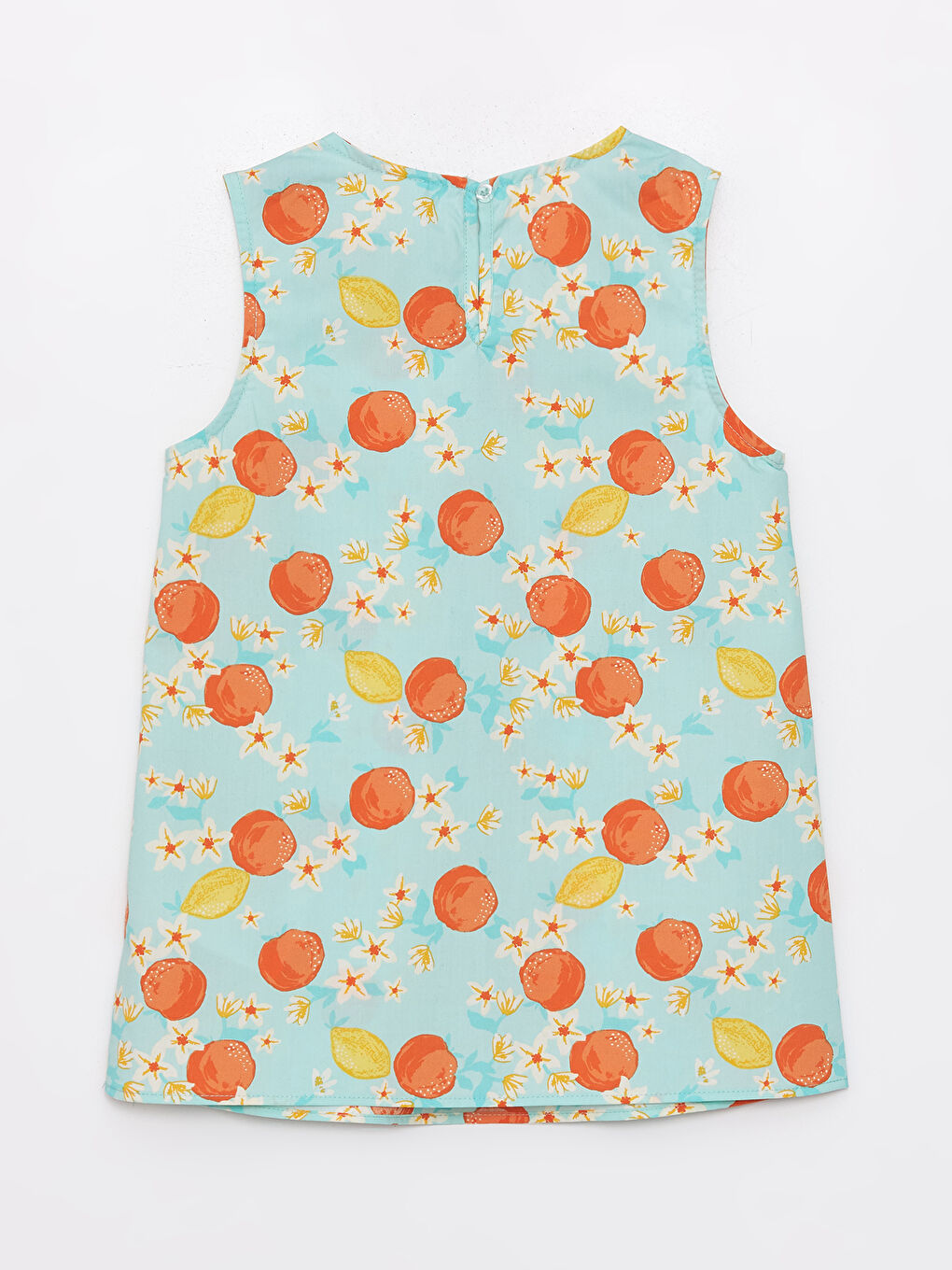 Yeşil Bisiklet Yaka Desenli Poplin Kız Çocuk Bluz-1