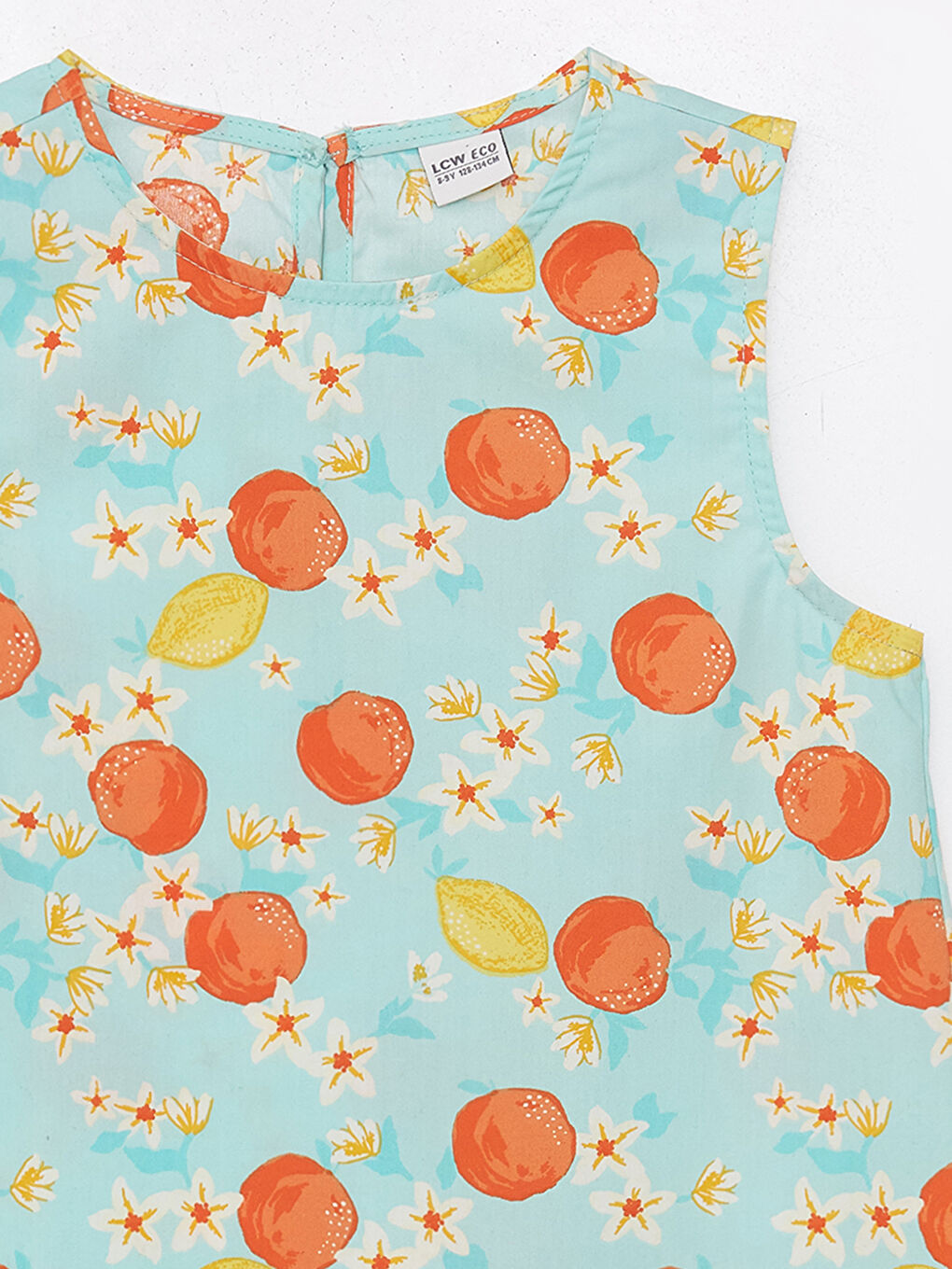 Yeşil Bisiklet Yaka Desenli Poplin Kız Çocuk Bluz-2