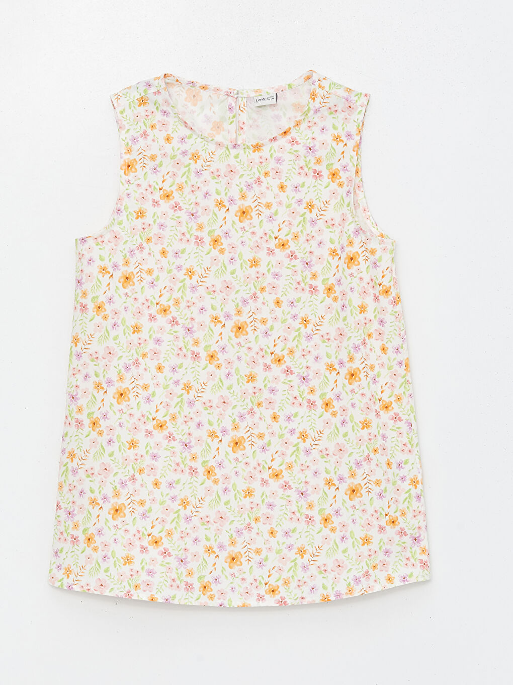 Blouse en Popeline à Motifs pour Filles à Col Rond