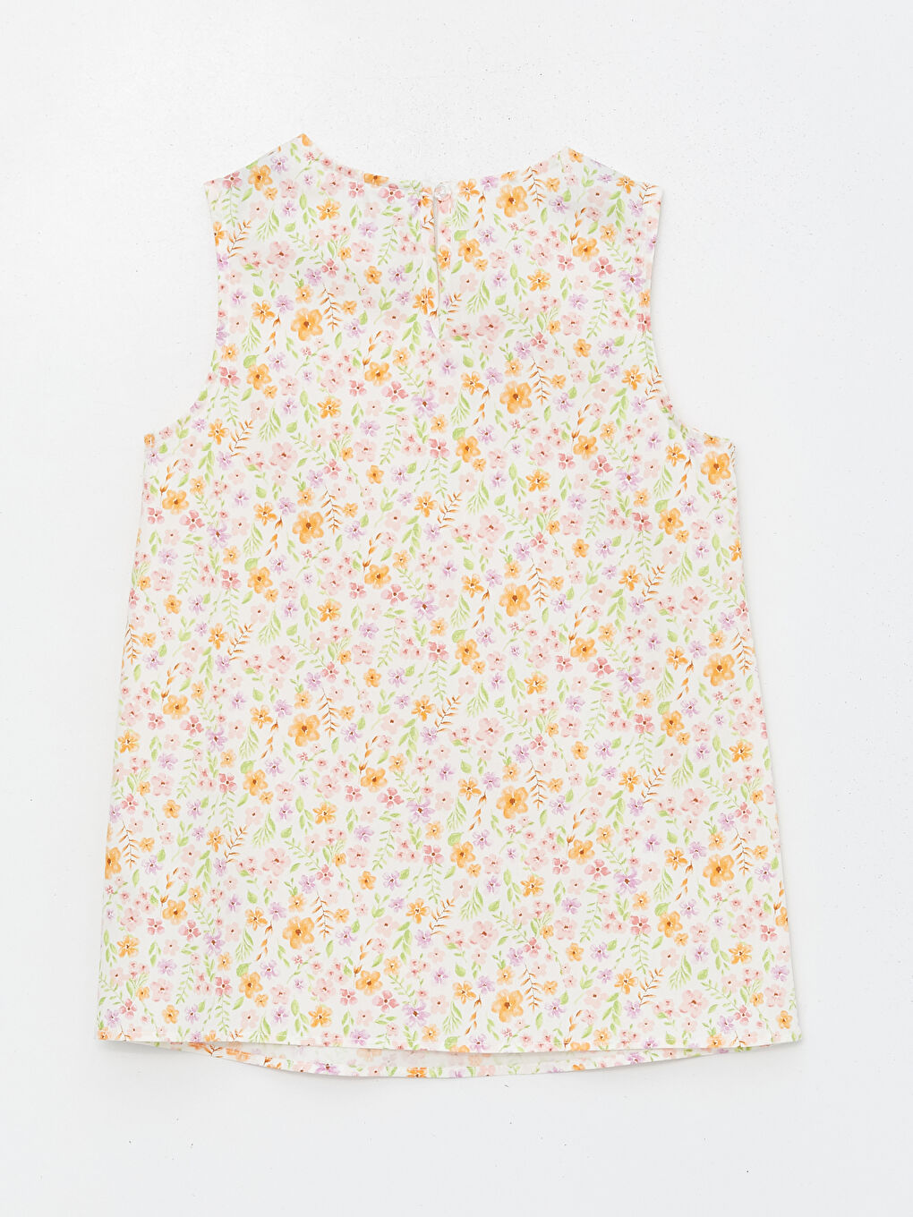 Blouse en Popeline à Motifs pour Filles à Col Rond-1