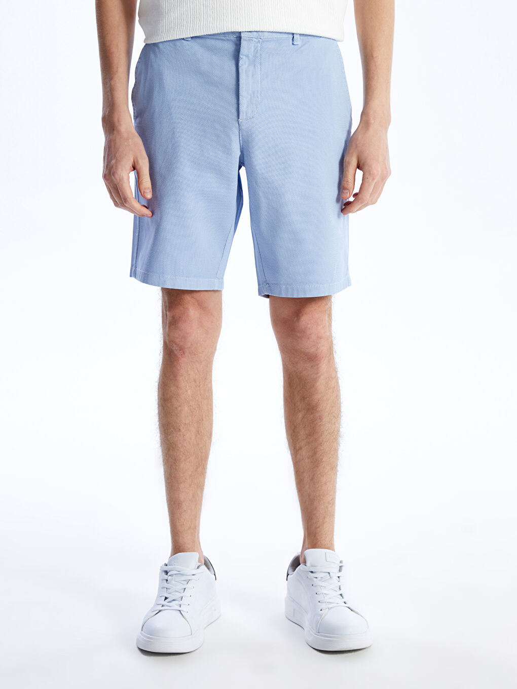 Mavi Standart Kalıp Erkek Bermuda Şort-3