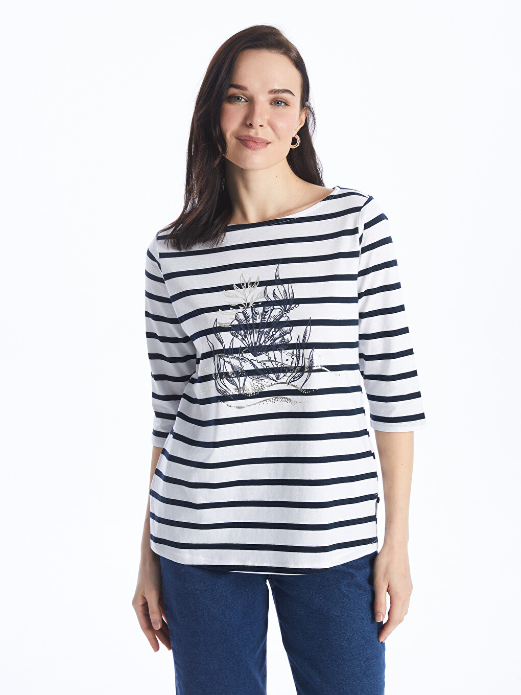 Crew Neck Printed Women's T-Shirt