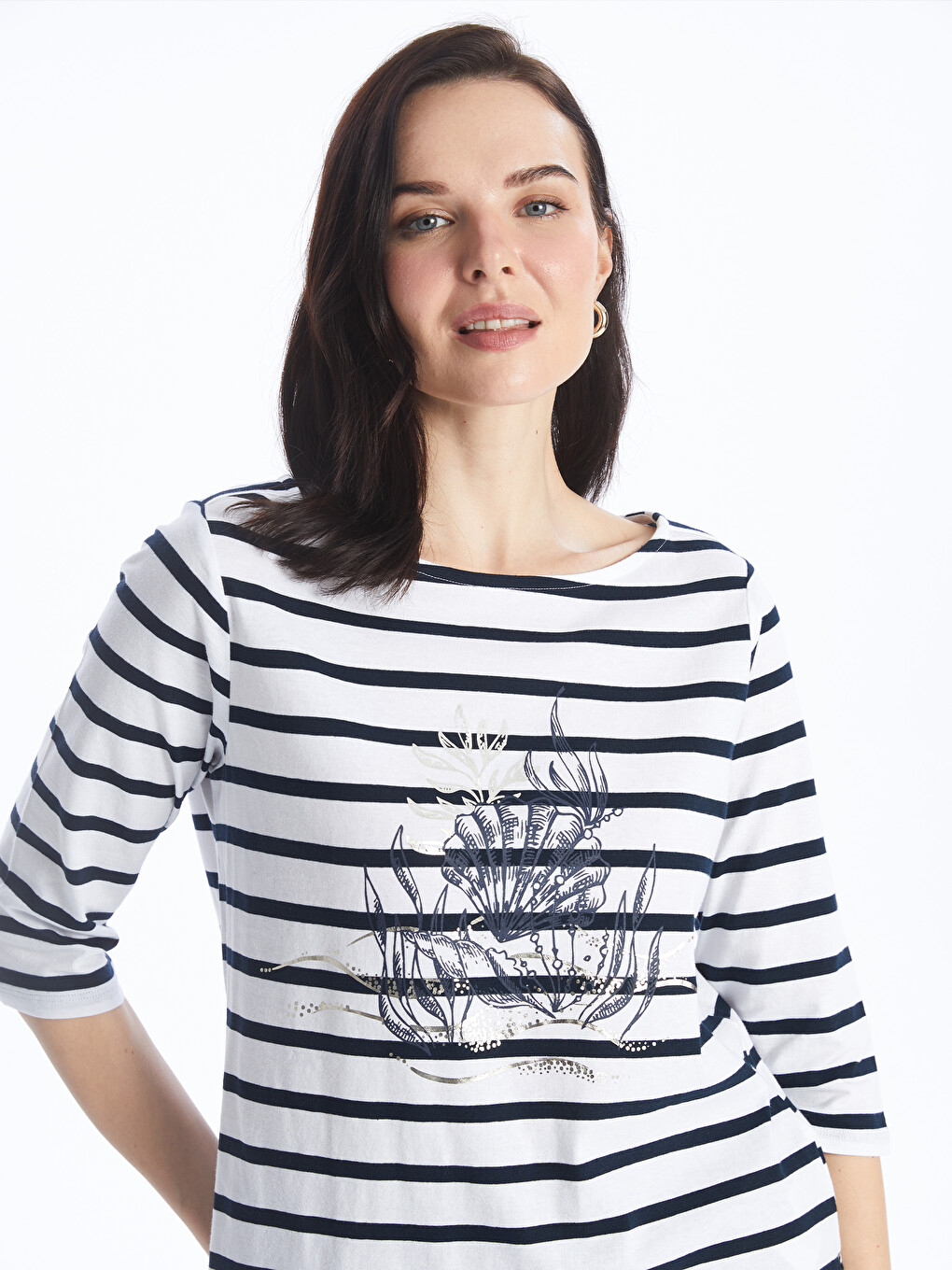 Crew Neck Printed Women's T-Shirt-1