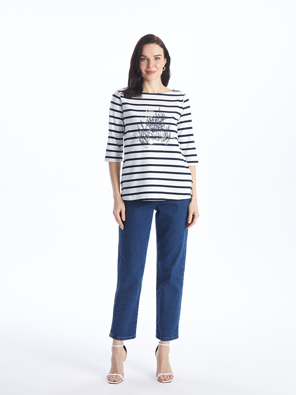 Crew Neck Printed Women's T-Shirt-2