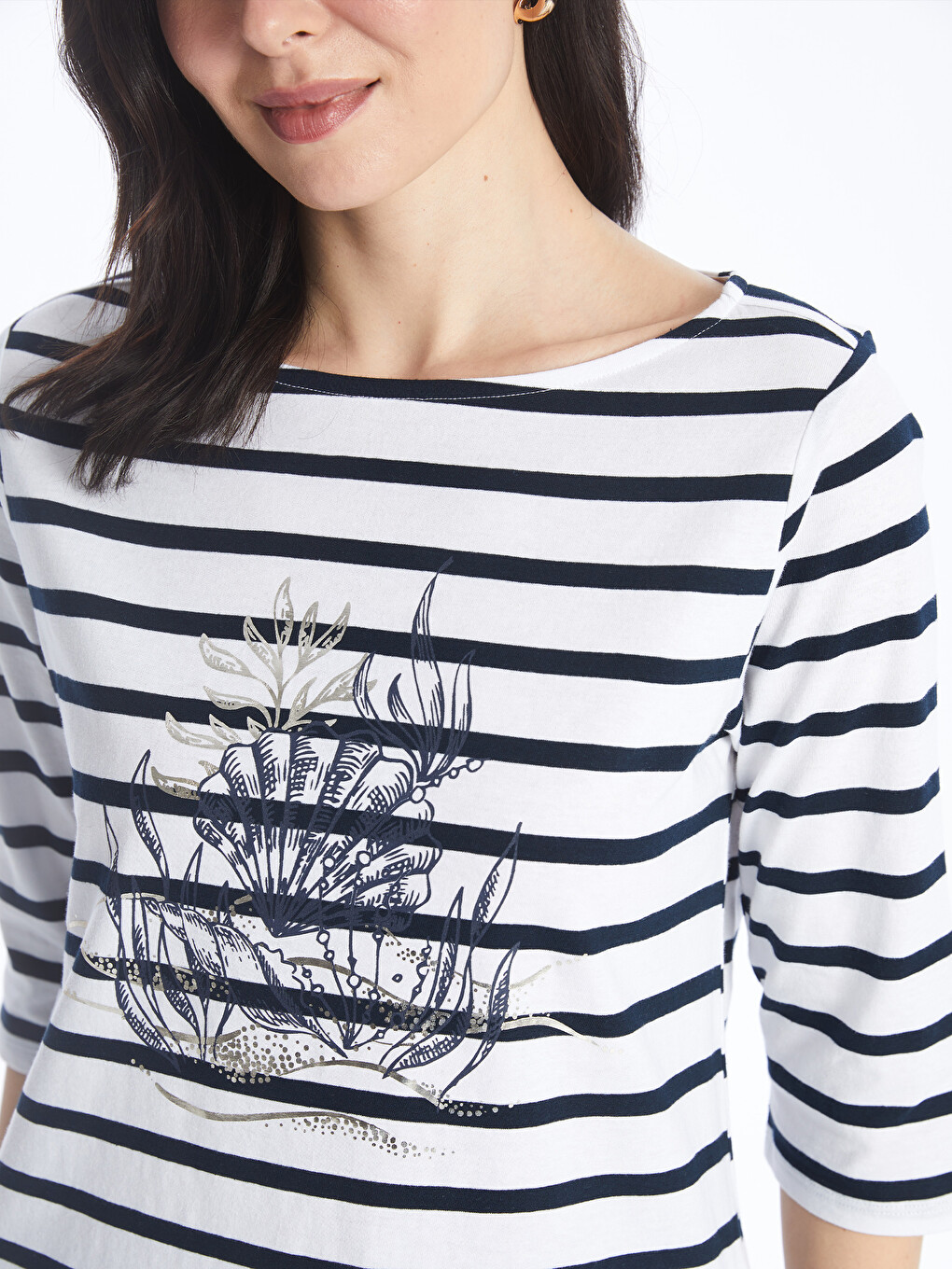 Crew Neck Printed Women's T-Shirt-3