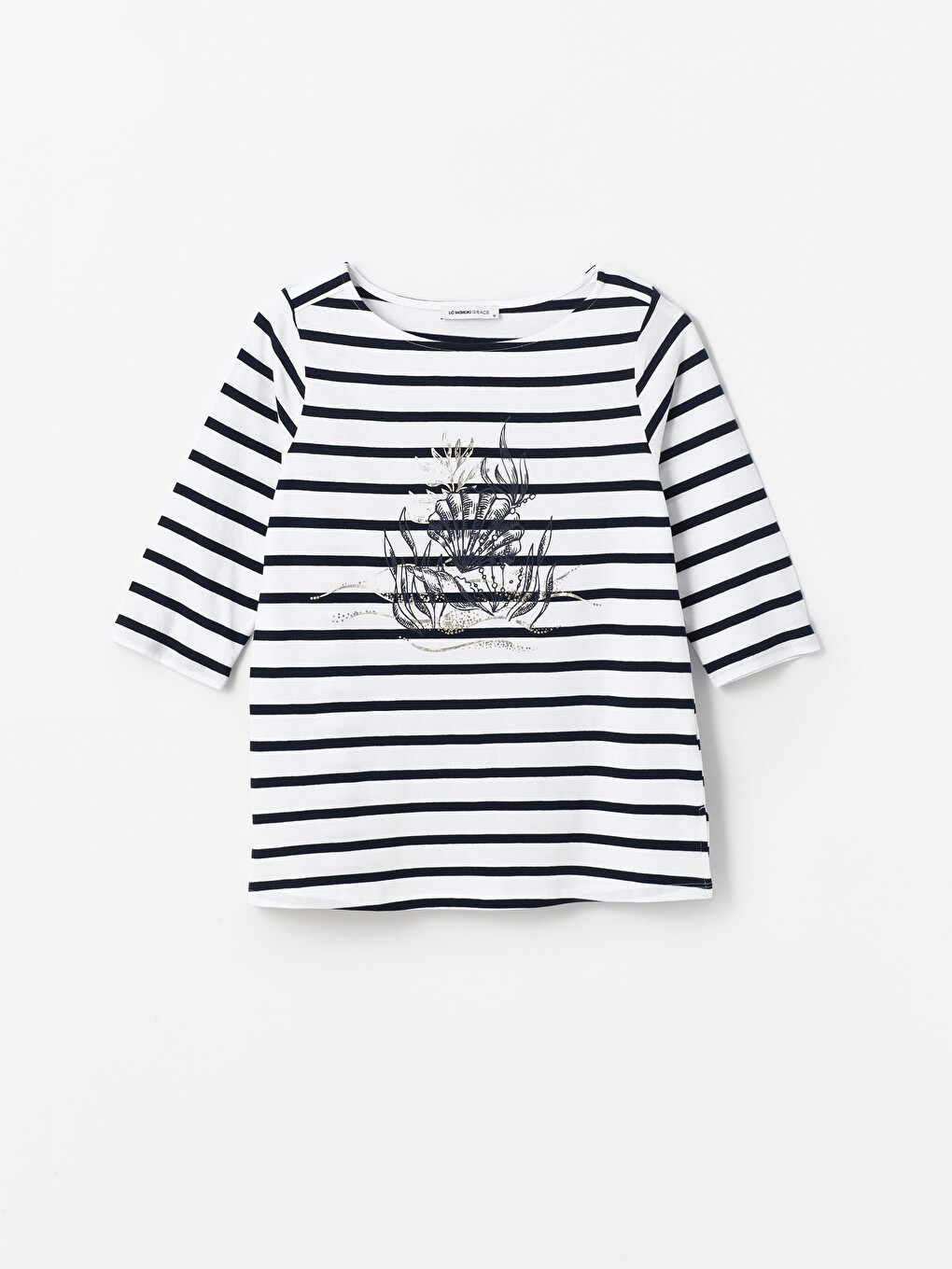 Crew Neck Printed Women's T-Shirt-5