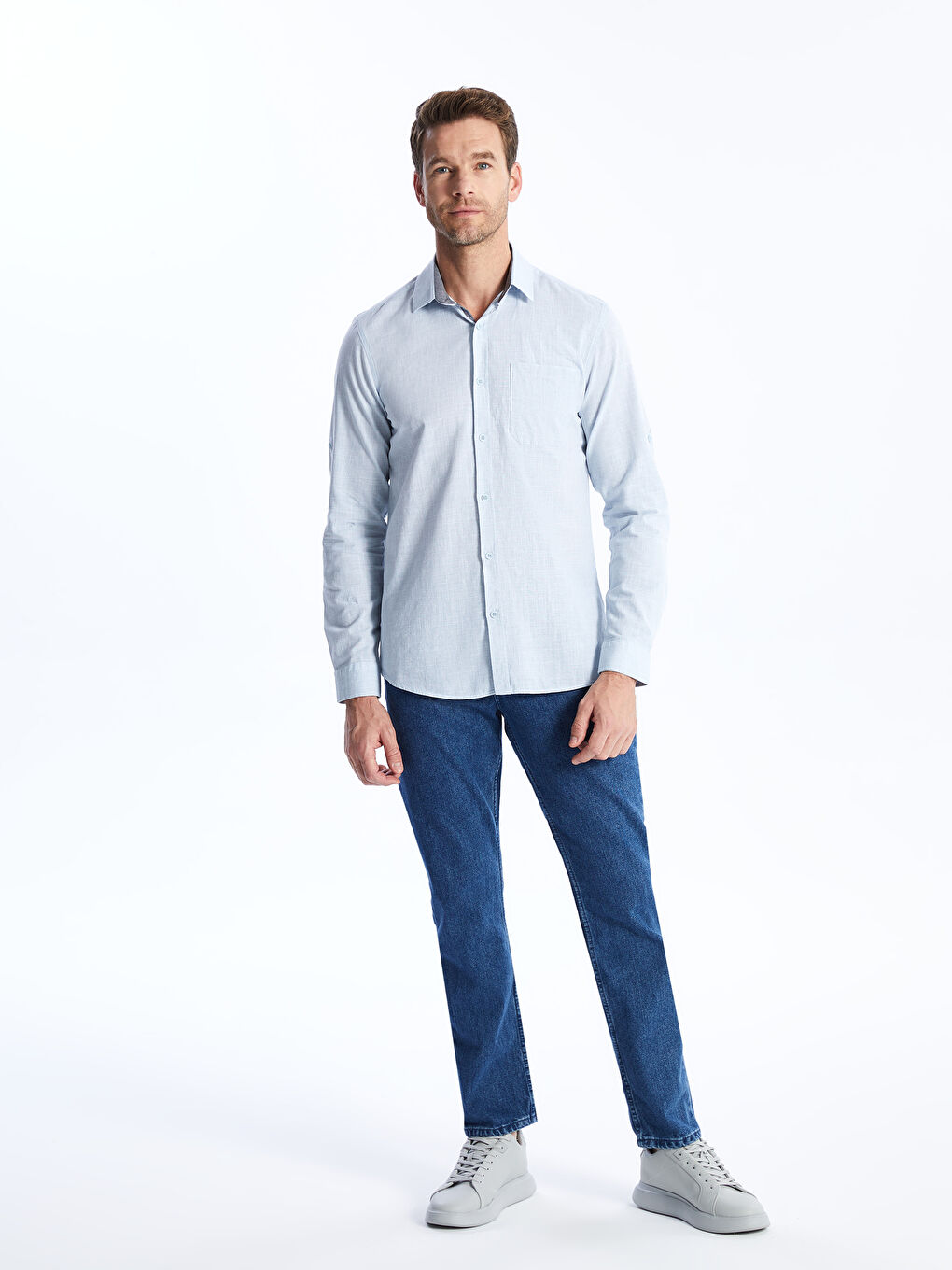 Mavi Slim Fit Uzun Kollu Erkek Gömlek-2