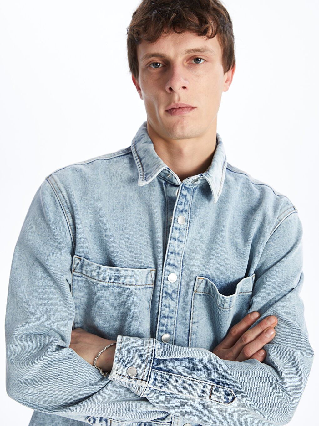 LCW Jeans Regular Fit Long Sleeve Men's Denim Shirt Jacket -S4G555Z8-311