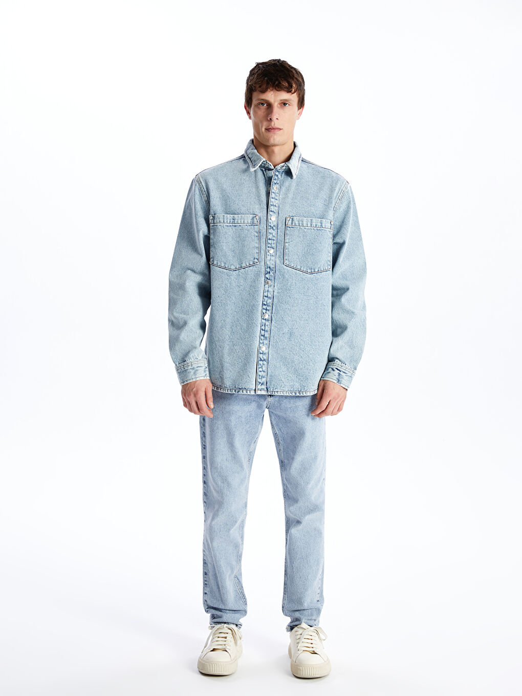 LCW Jeans Regular Fit Long Sleeve Men's Denim Shirt Jacket -S4G555Z8-311