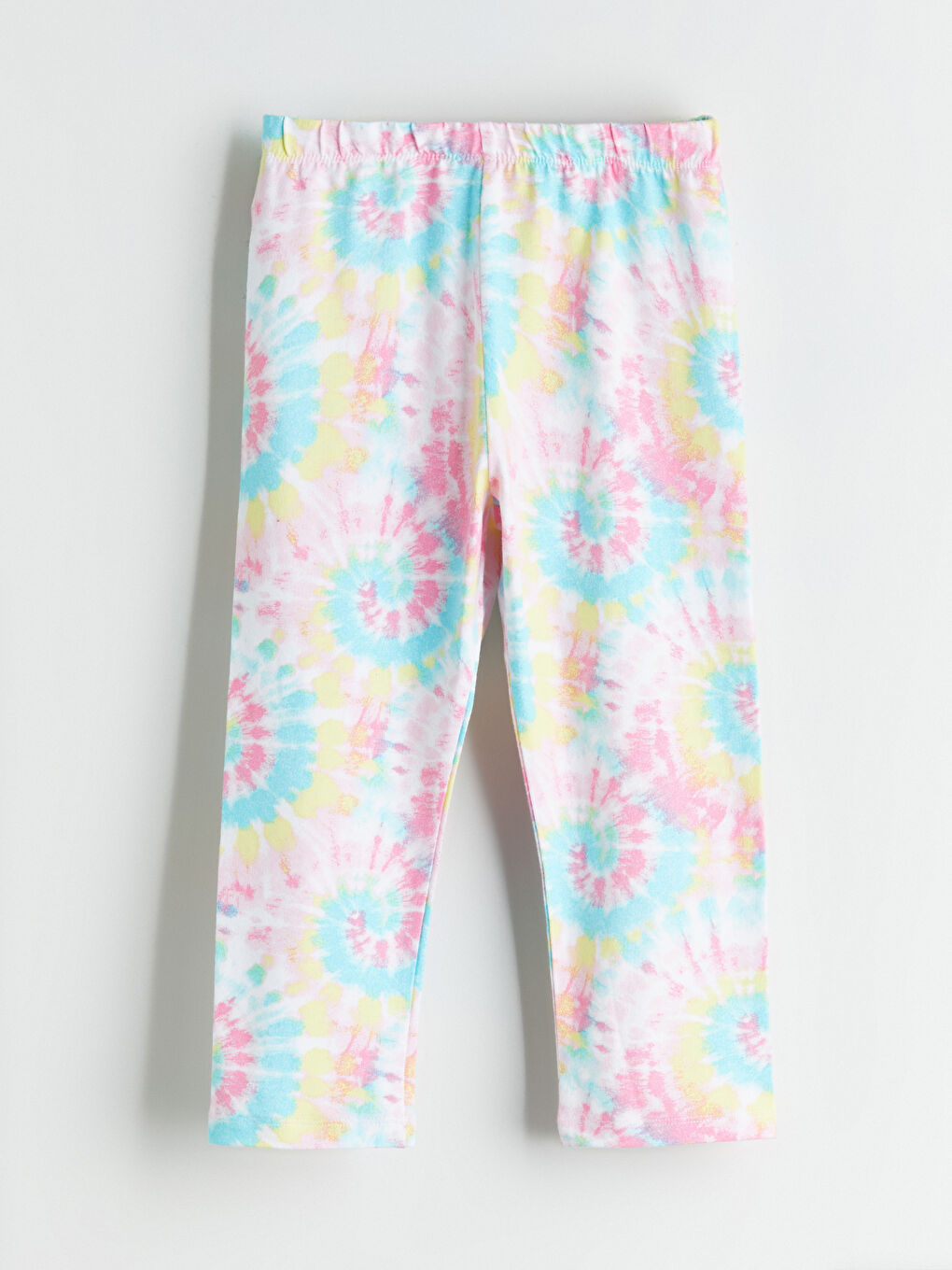 Pembe Batik Desenli 3/4 Boy Kız Çocuk Tayt