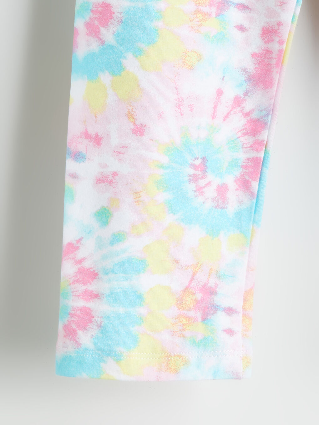 Pembe Batik Desenli 3/4 Boy Kız Çocuk Tayt-1