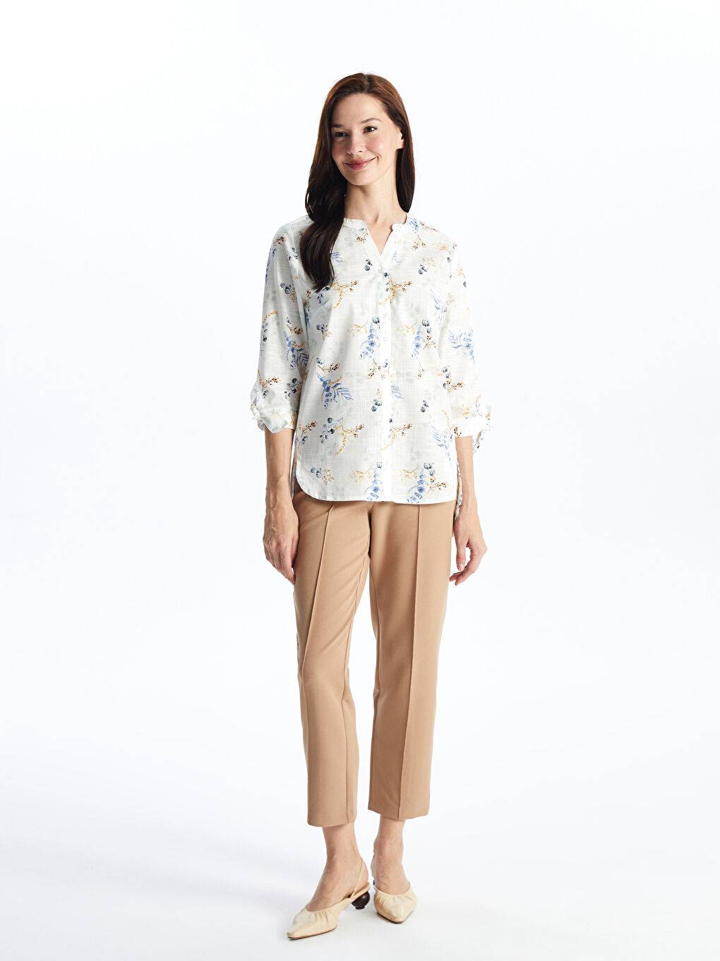 Notch Neck Floral Women's Blouse -S4G632Z8-VE4
