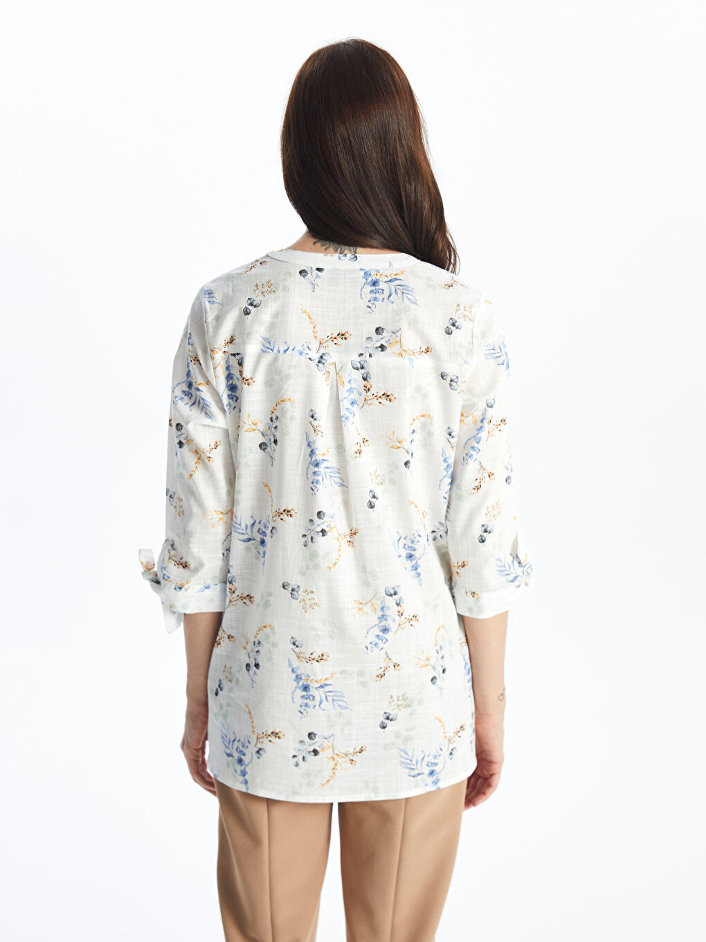 Notch Neck Floral Women's Blouse -S4G632Z8-VE4
