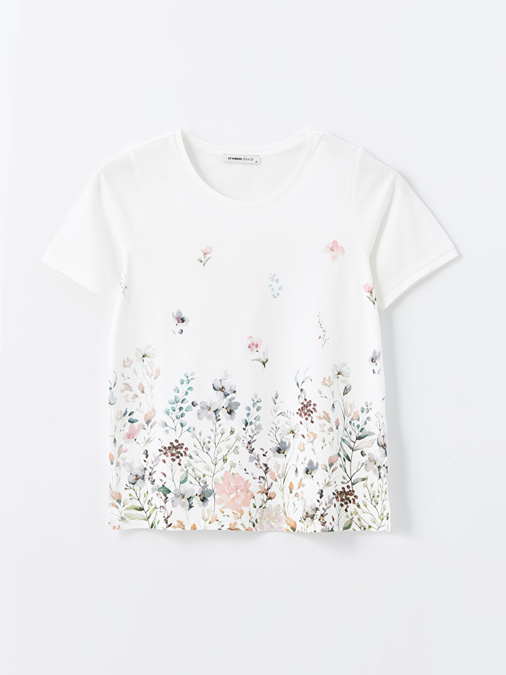 Crew Neck Floral Short Sleeve Women's T-Shirt -S4G687Z8-EEW