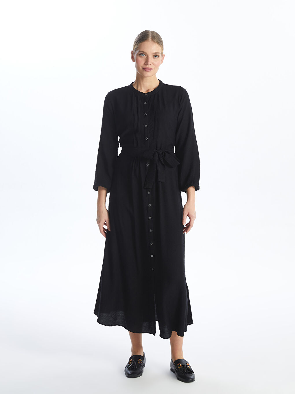 Crew Neck Straight Long Sleeve Women's Shirt Dress -S4G749Z8-CVL