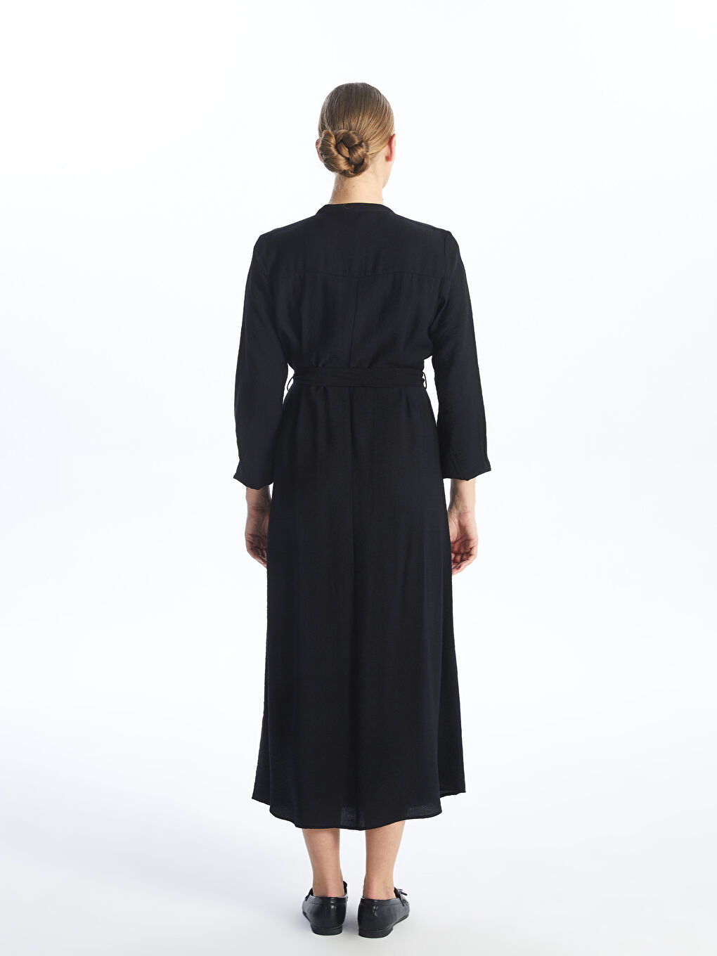 Crew Neck Straight Long Sleeve Women's Shirt Dress -S4G749Z8-CVL