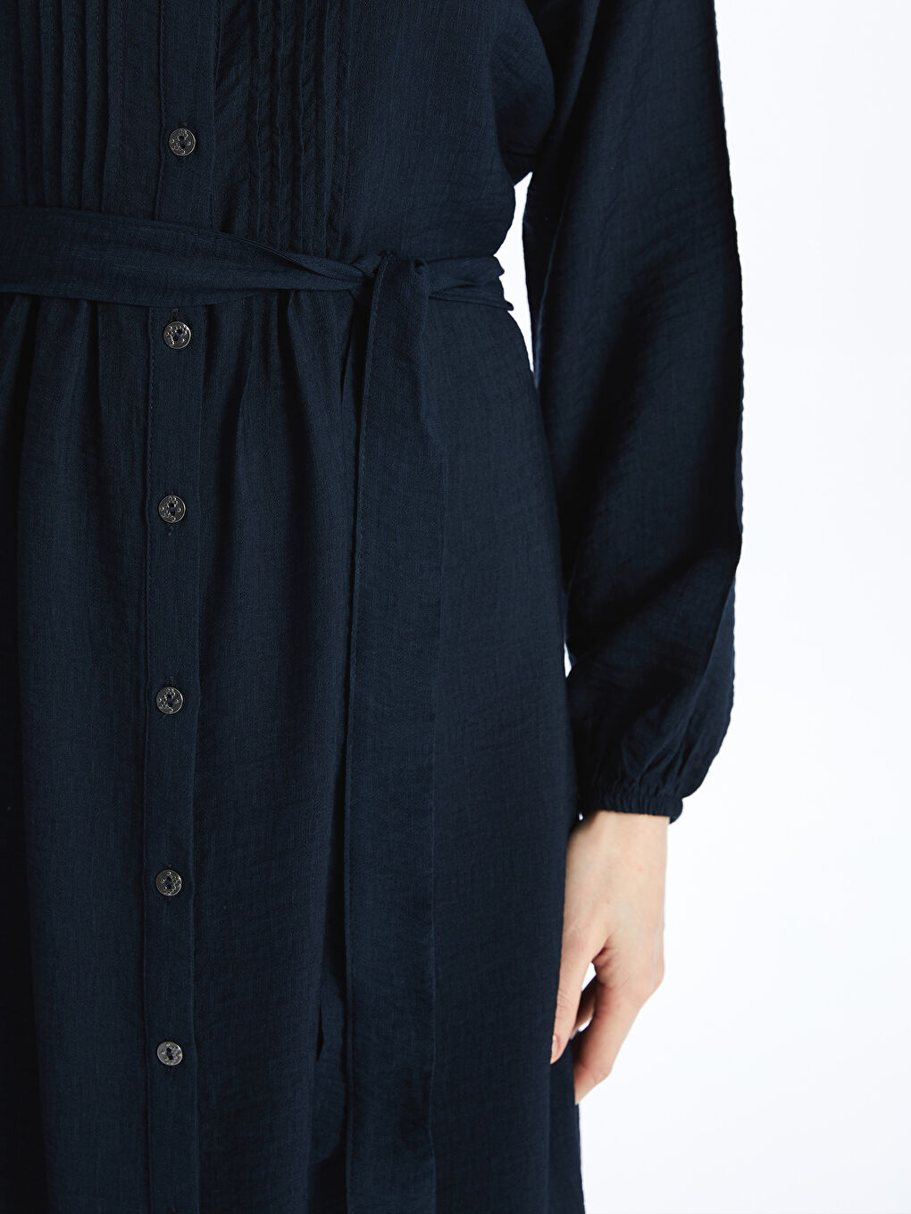 Crew Neck Straight Long Sleeve Women's Shirt Dress -S4G749Z8-E1J