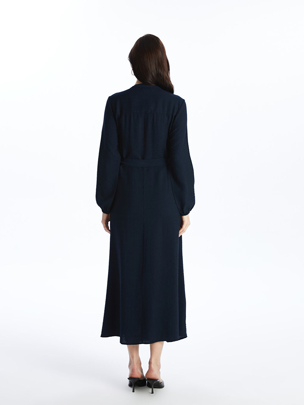 Crew Neck Straight Long Sleeve Women's Shirt Dress -S4G749Z8-E1J