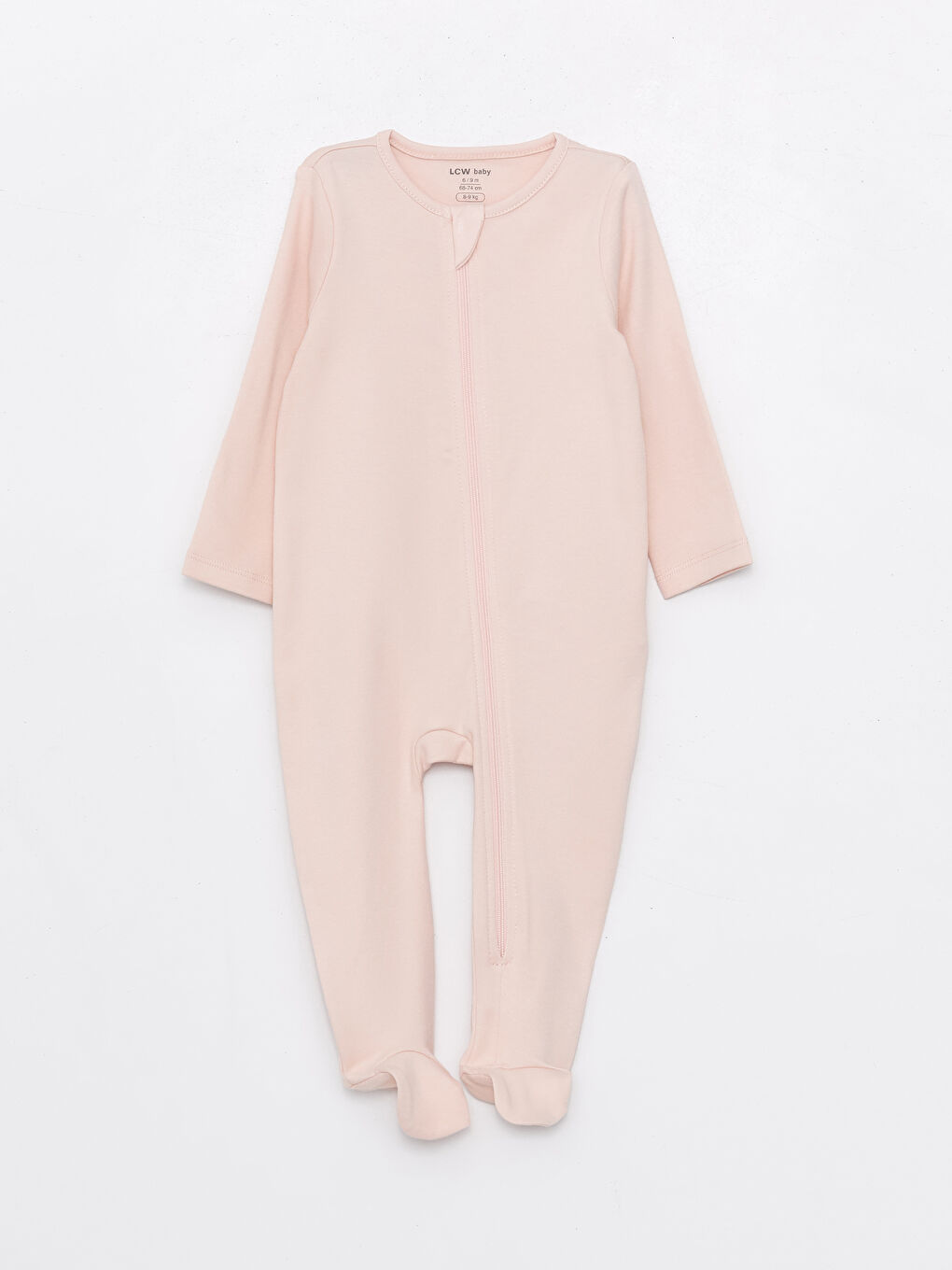 Crew Neck Zippered Patterned Baby Girls' Jumpsuit-4