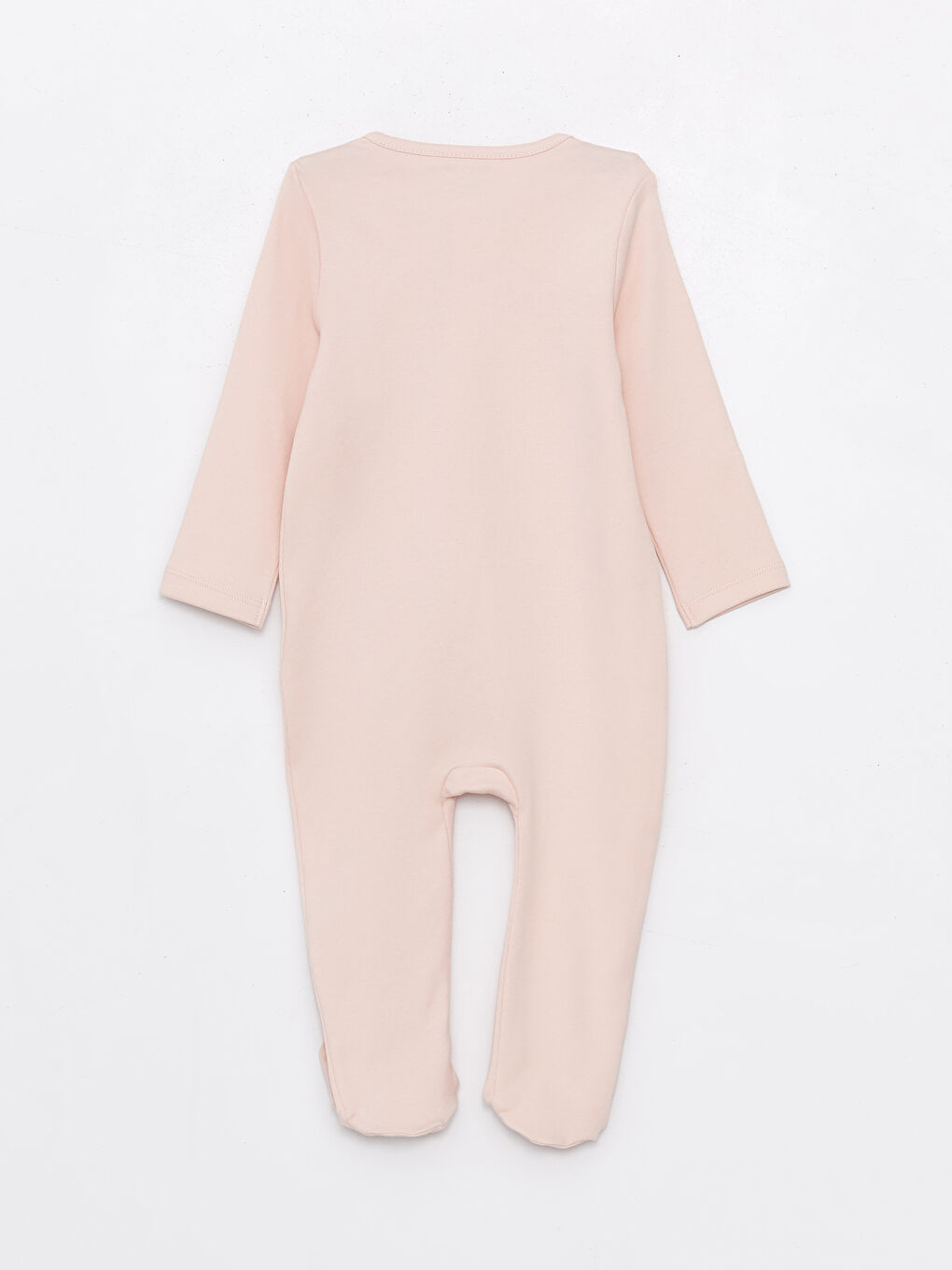 Crew Neck Zippered Patterned Baby Girls' Jumpsuit-5