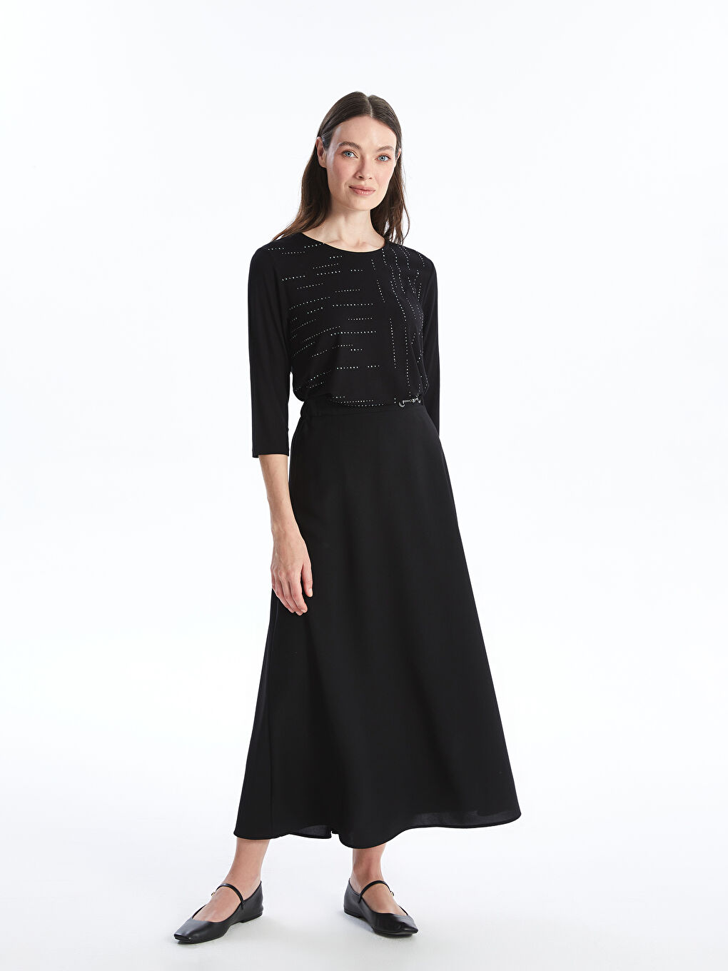 Women's Elastic Waist Standard Fit Skirt -S4G777Z8-CVL