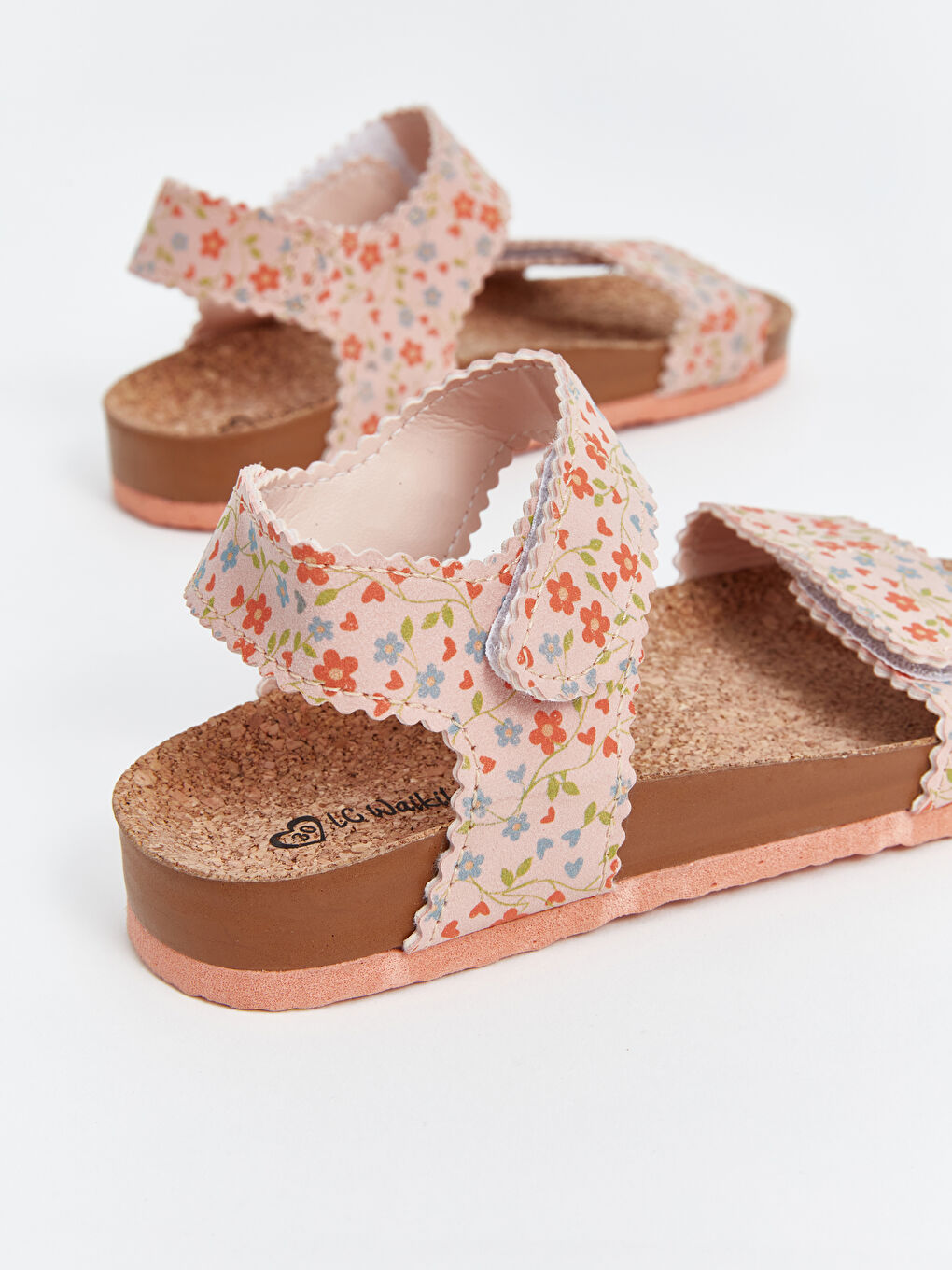 Floral Patterned Girls' Sandals-4