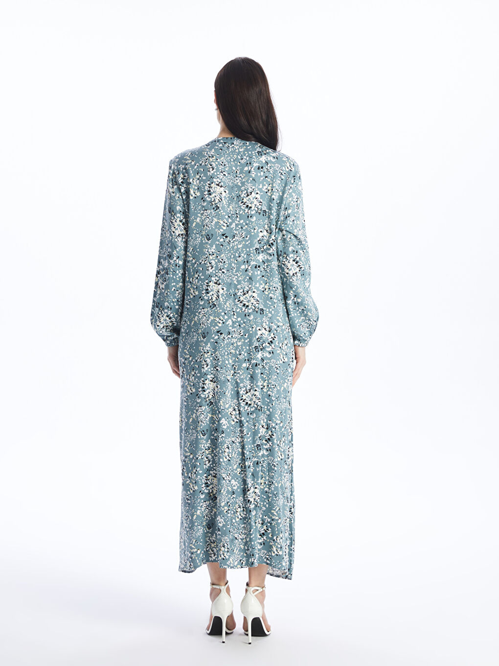 Crew Neck Flower Long Sleeve Women's Dress -S4G791Z8-LRL