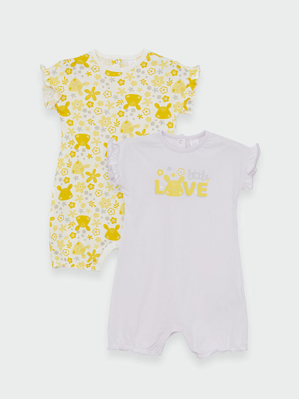 Crew Neck Printed Baby Girls' Jumpsuit 2 Pack -S4G808Z1-LRA
