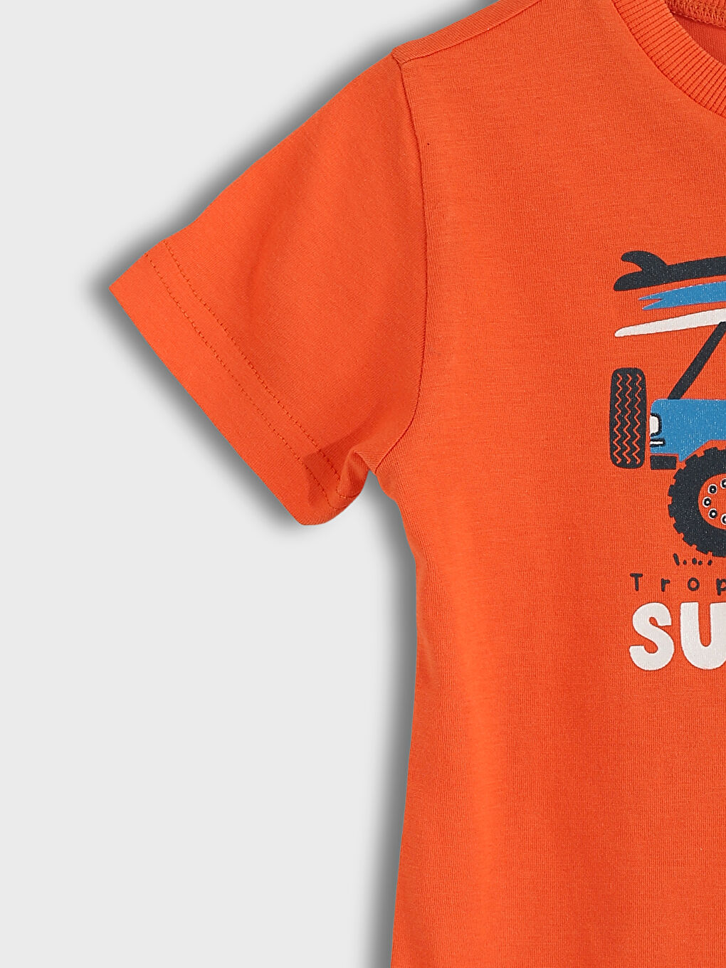 تي شيرت أولاد بيبي بكم قصير وكول مدور-4