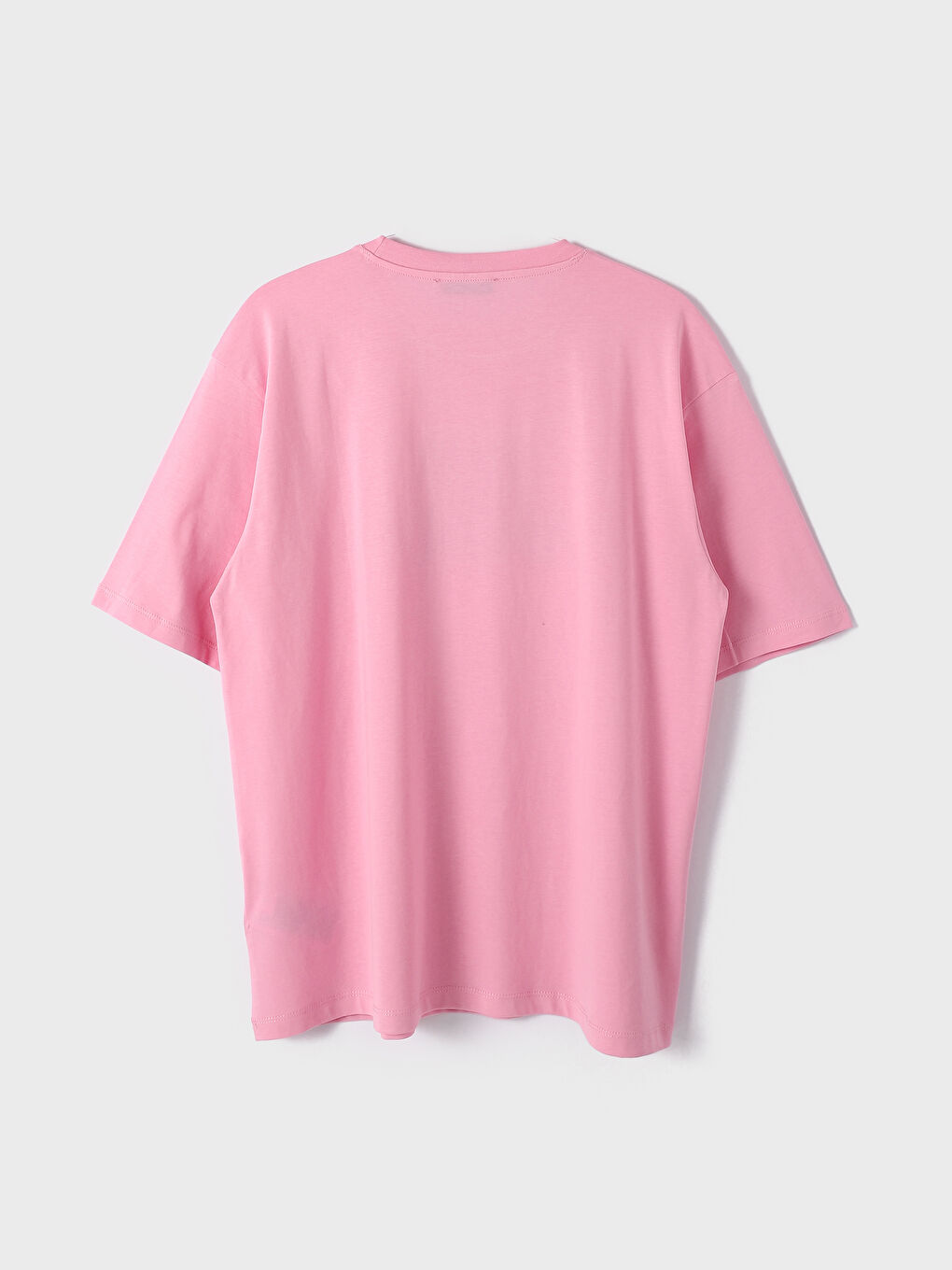 تيشيرت مطبوع بياقة دائرية وكم قصير للسيدات-3