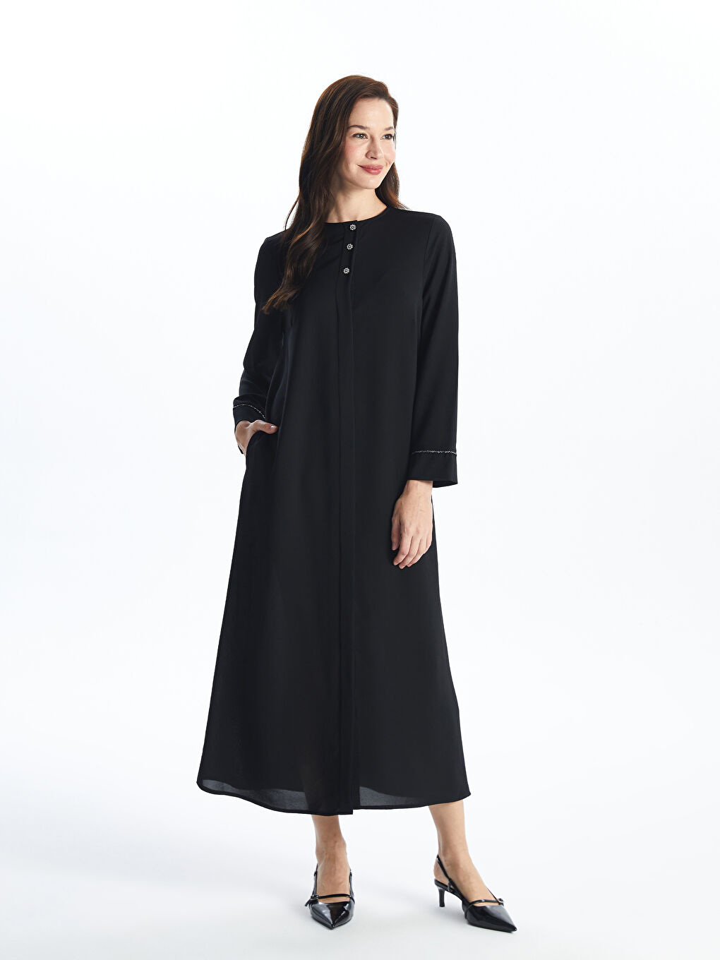 Crew Neck Regular Long Sleeve Women's Abaya -S4G860Z8-CVL