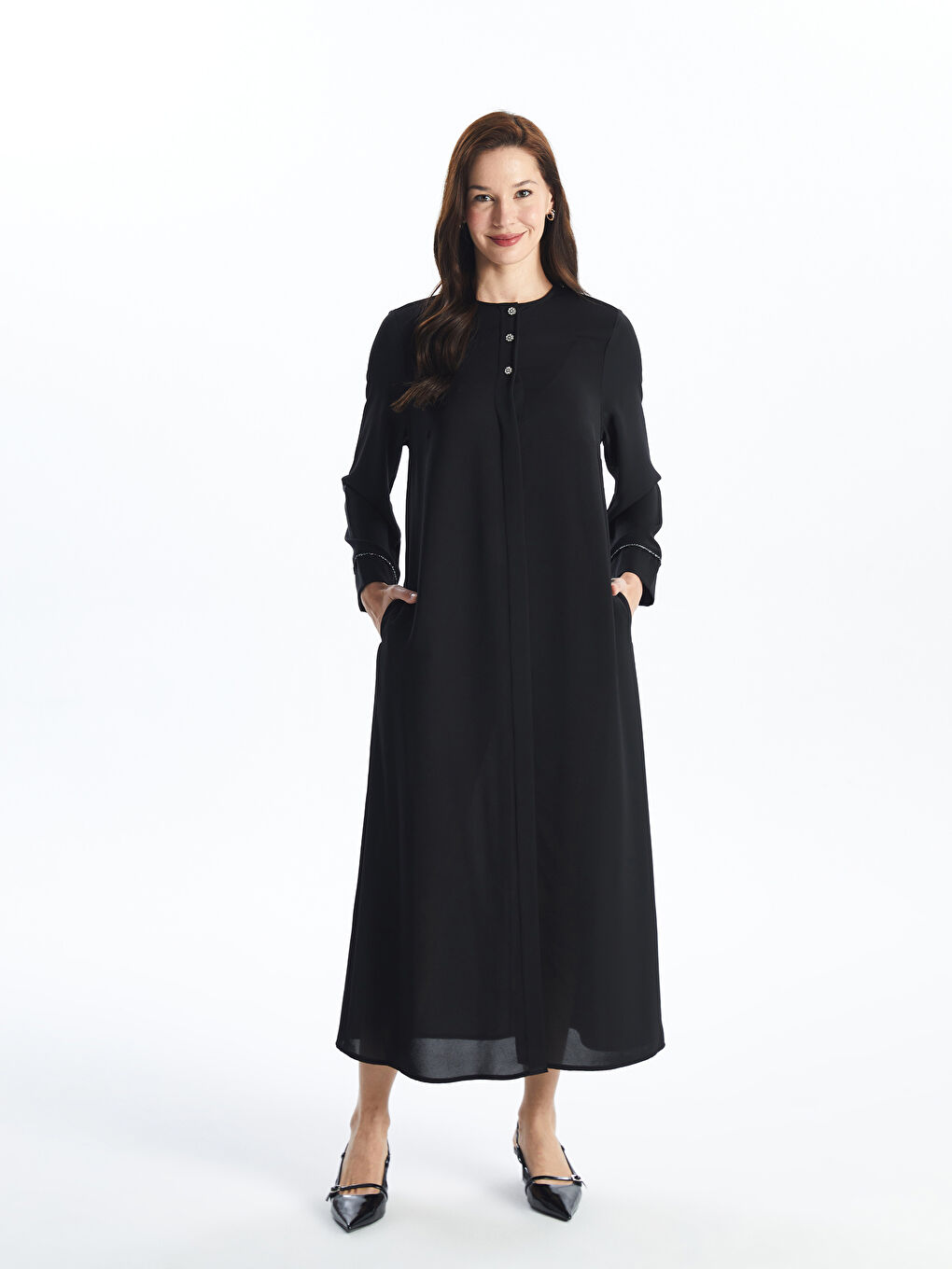 Crew Neck Regular Long Sleeve Women's Abaya -S4G860Z8-CVL
