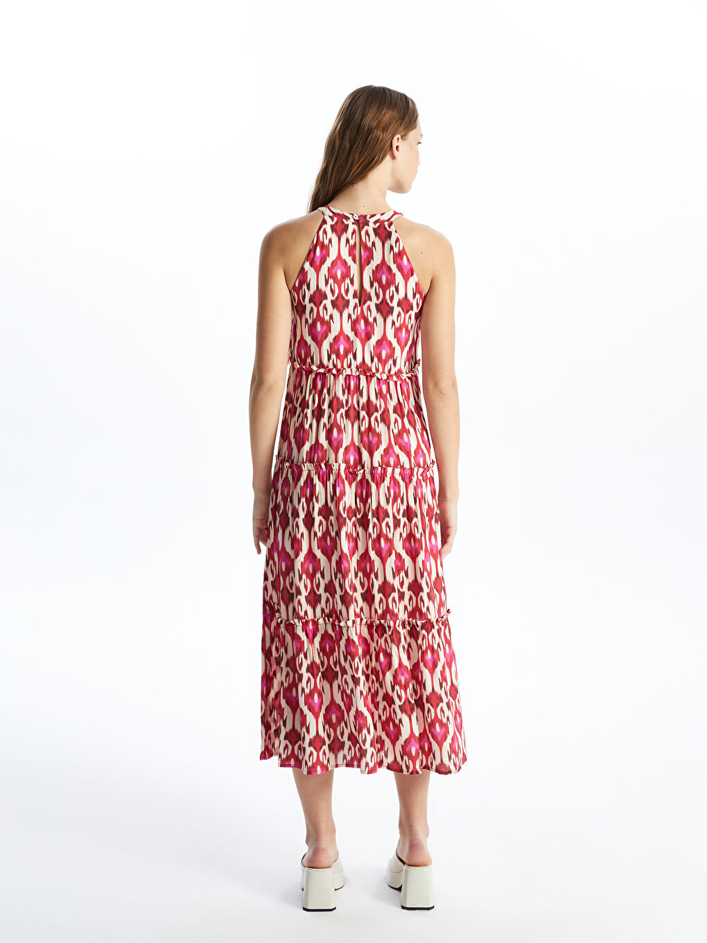 Halter Neck Patterned Women's Dress -S4G865Z8-LTQ