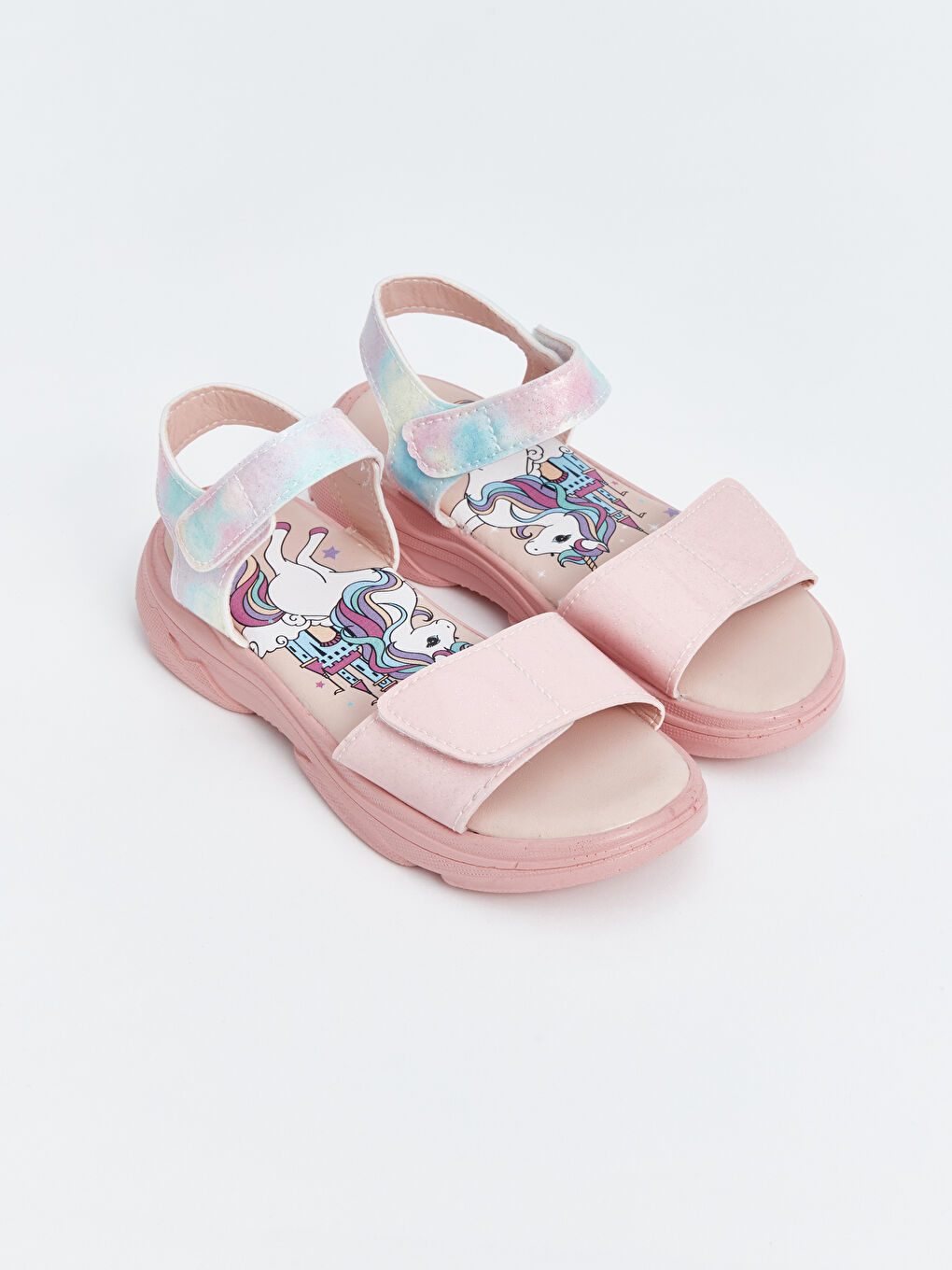 Printed Hook and Loop Girls' Sandals