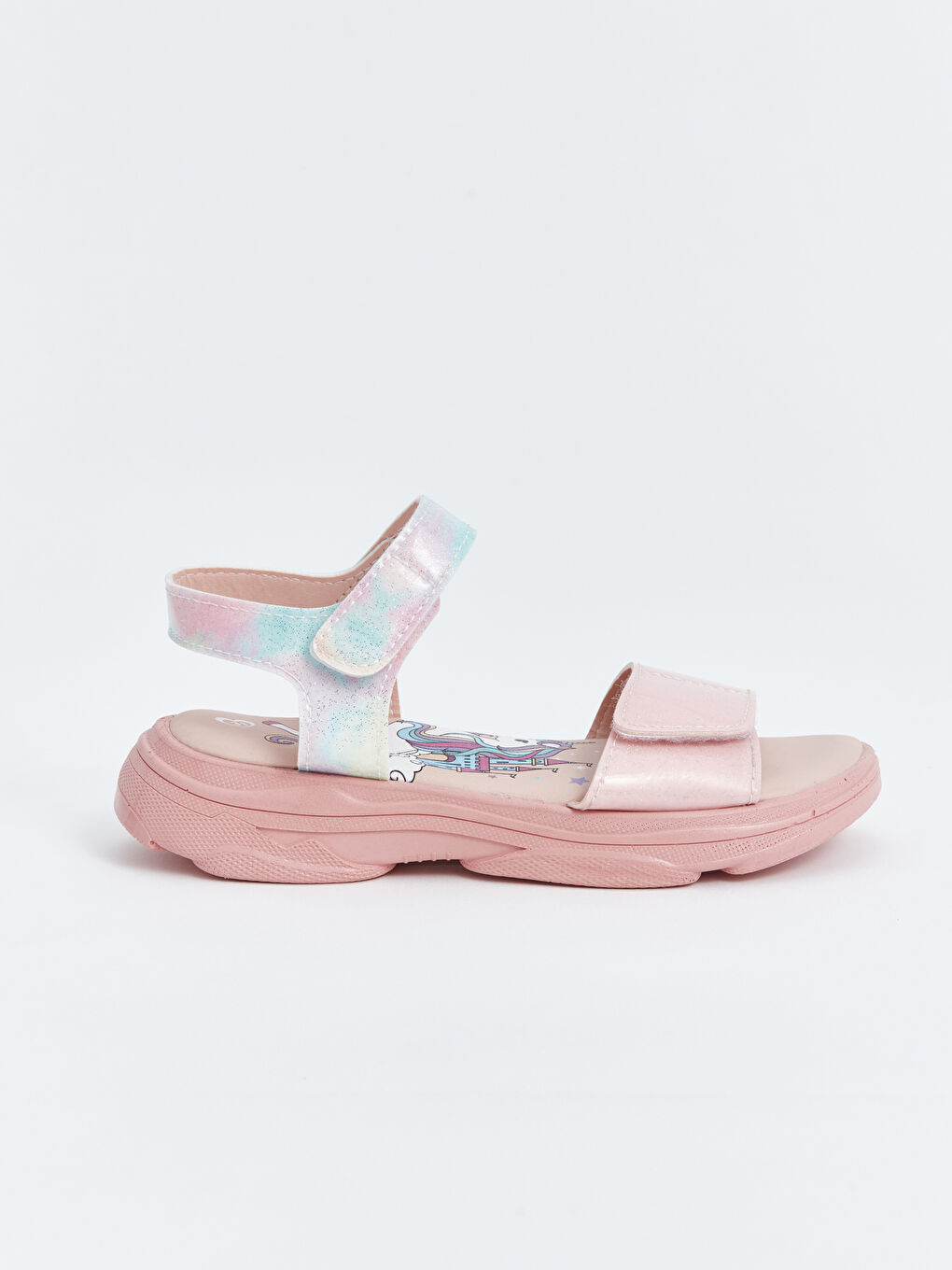 Printed Hook and Loop Girls' Sandals-1