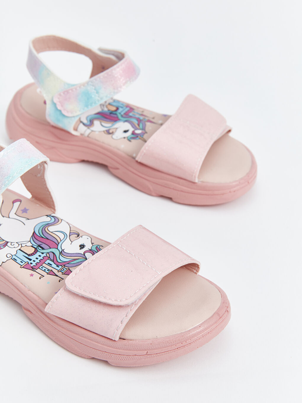 Printed Hook and Loop Girls' Sandals-2