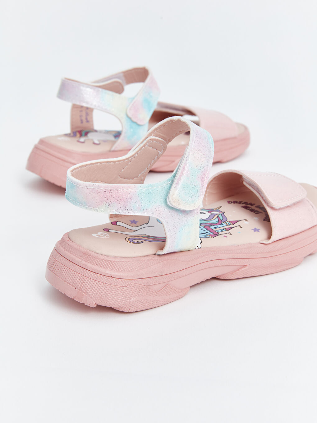 Printed Hook and Loop Girls' Sandals-4