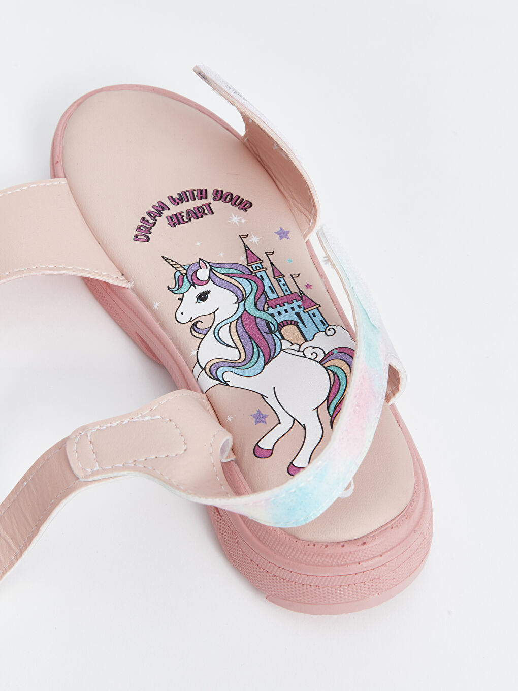 Printed Hook and Loop Girls' Sandals-5