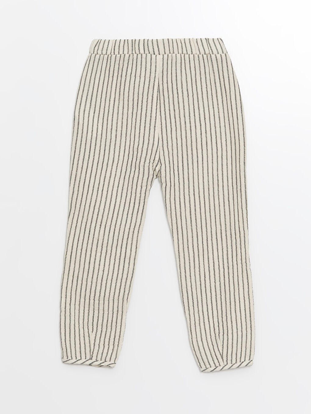 Gri Beli Lastikli Çizgili Erkek Bebek Pantolon-1