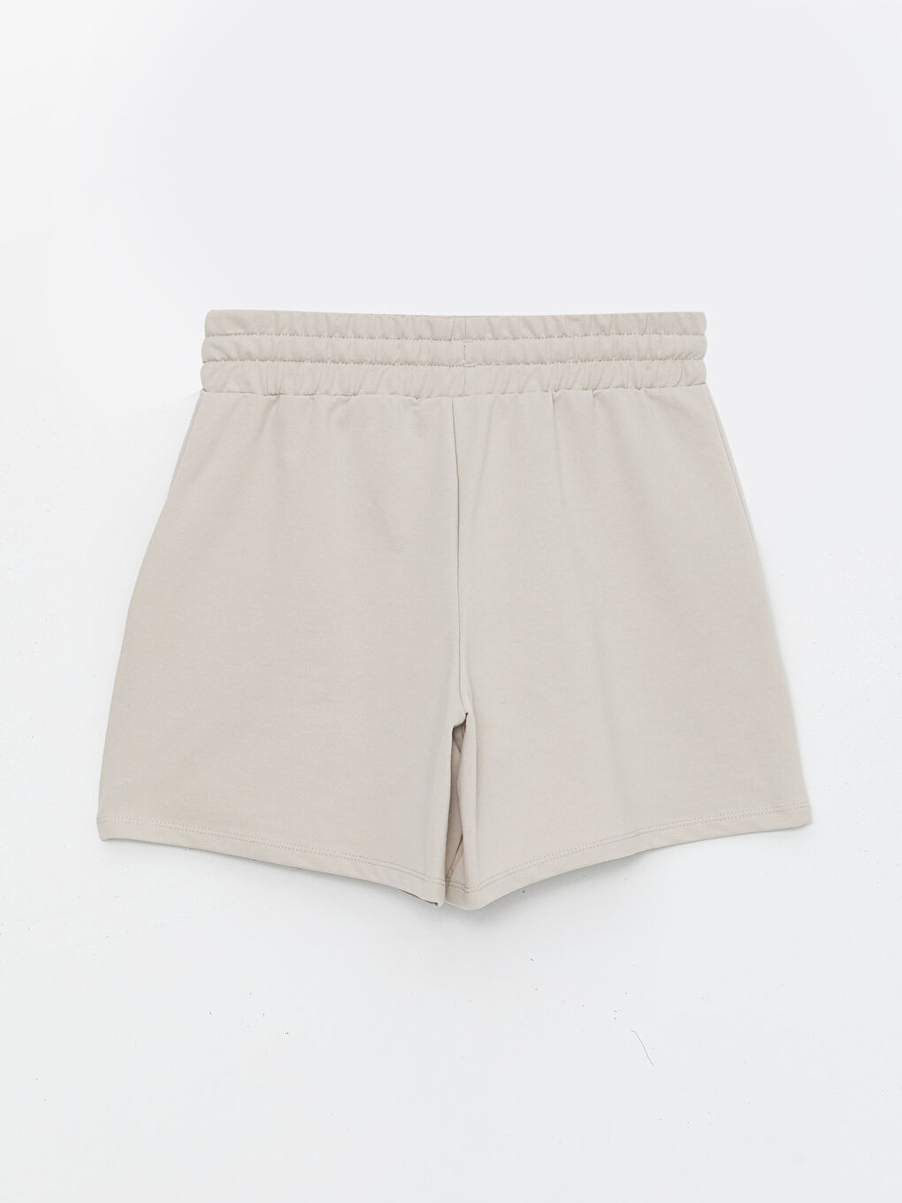 Gri Kadın Beli Lastikli Düz Şort-6