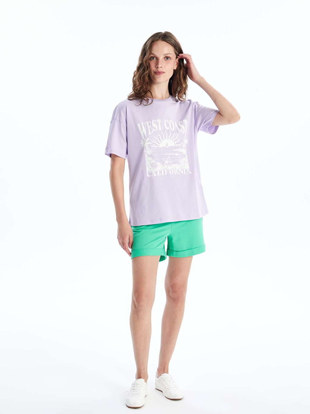 Women's Elasticated Waist Plain Shorts -S4G971Z8-FNZ